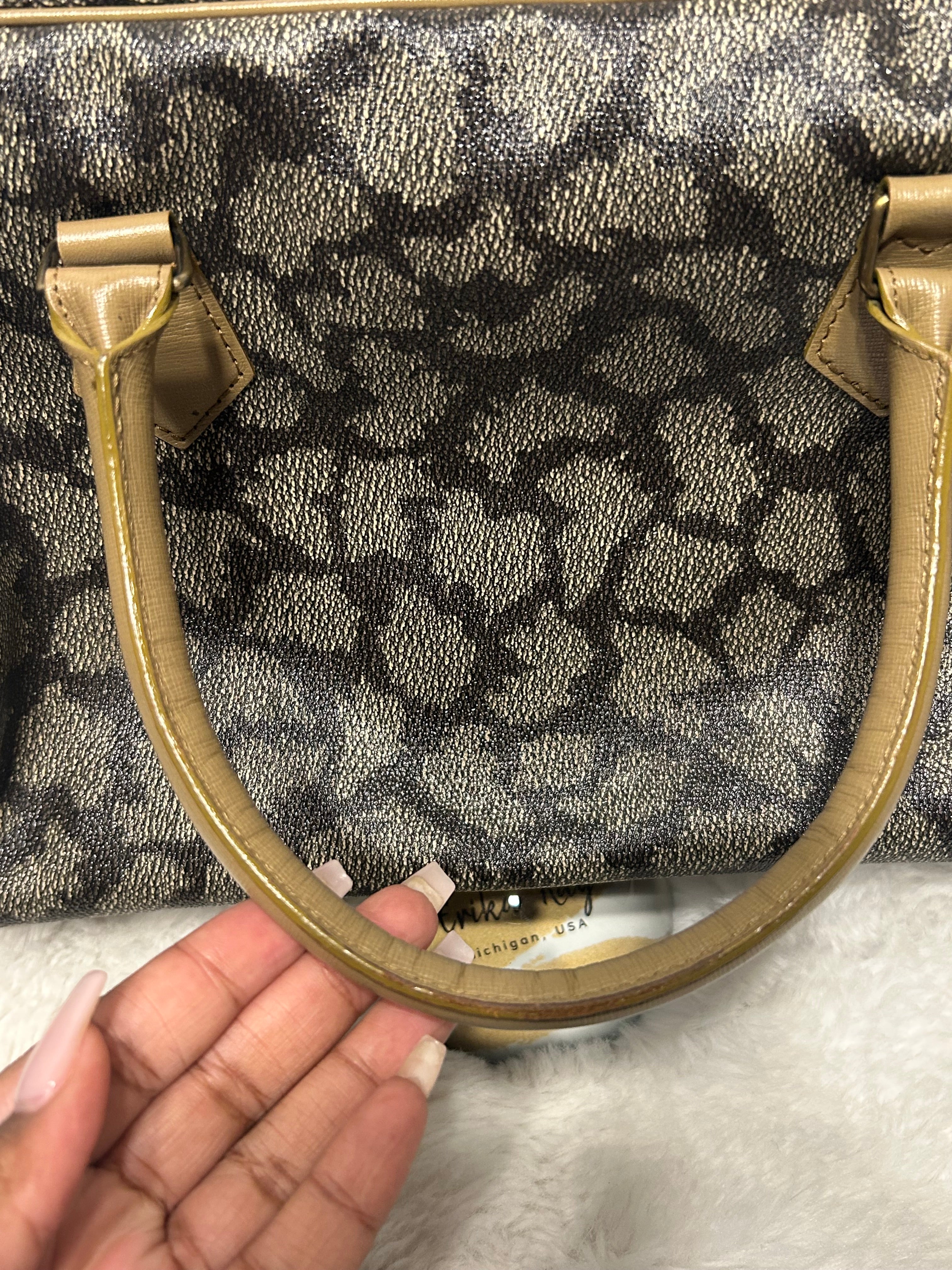 YSL Vintage Coated Canvas Top Handle Bag