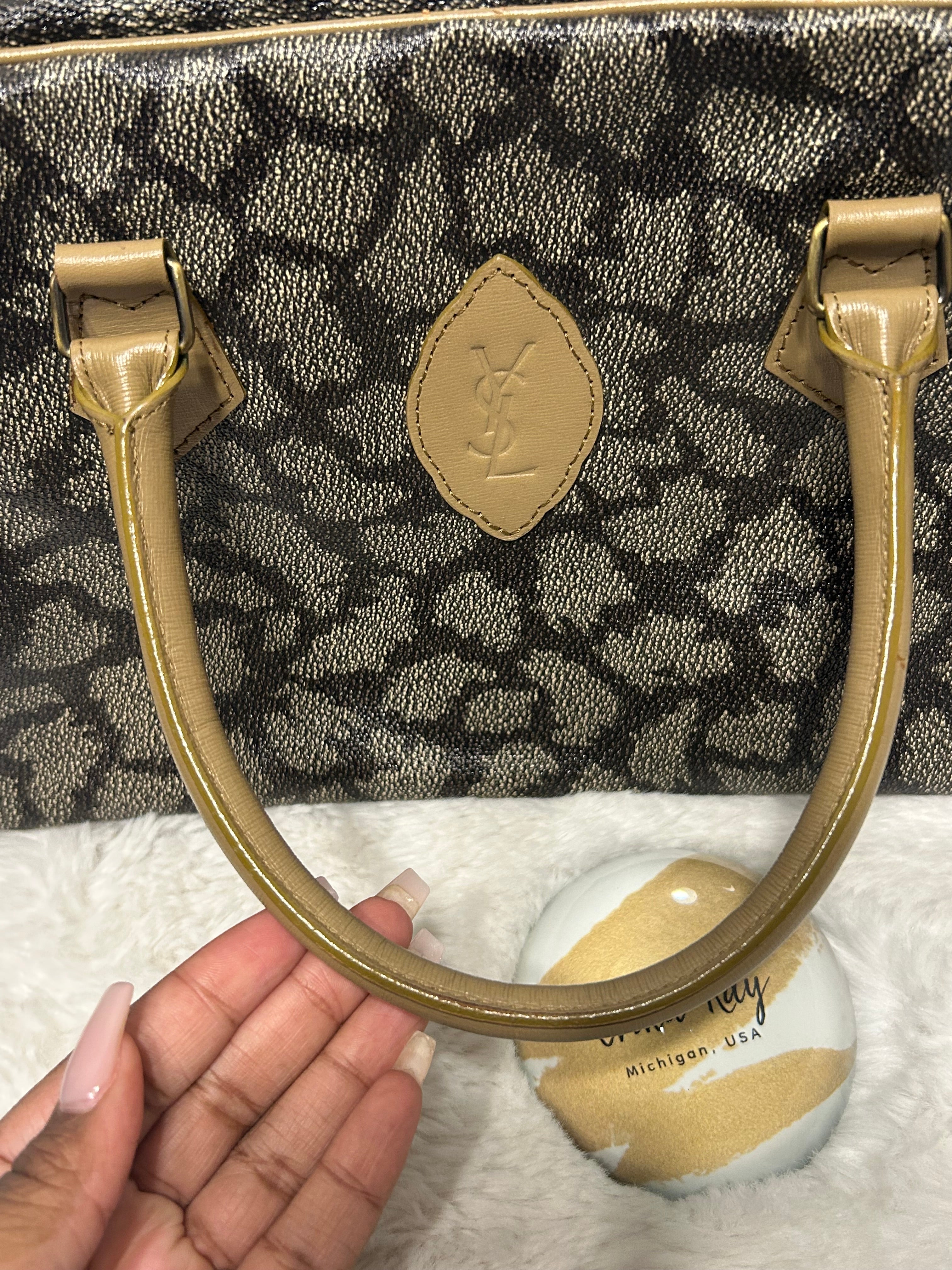 YSL Vintage Coated Canvas Top Handle Bag