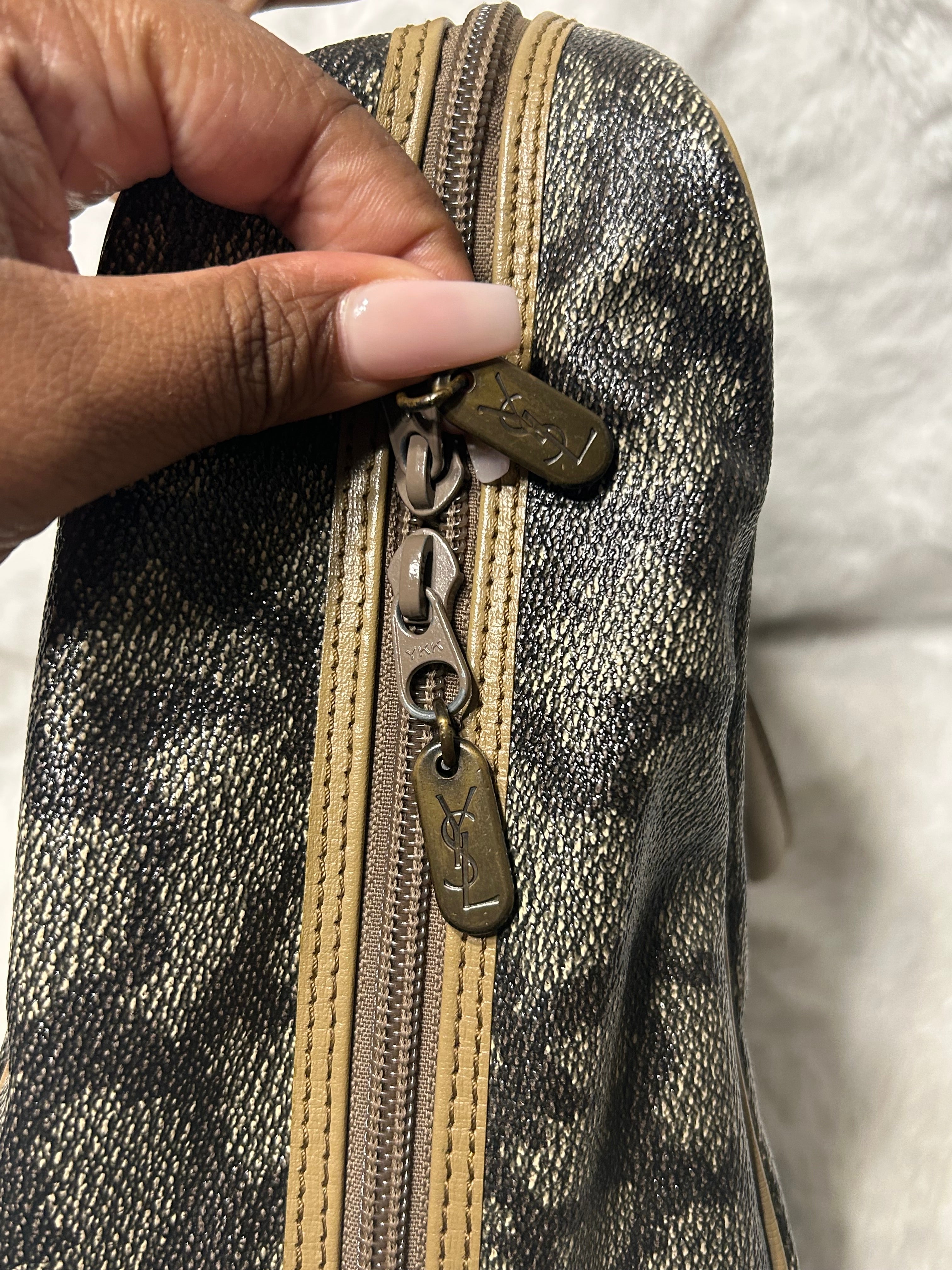 YSL Vintage Coated Canvas Top Handle Bag