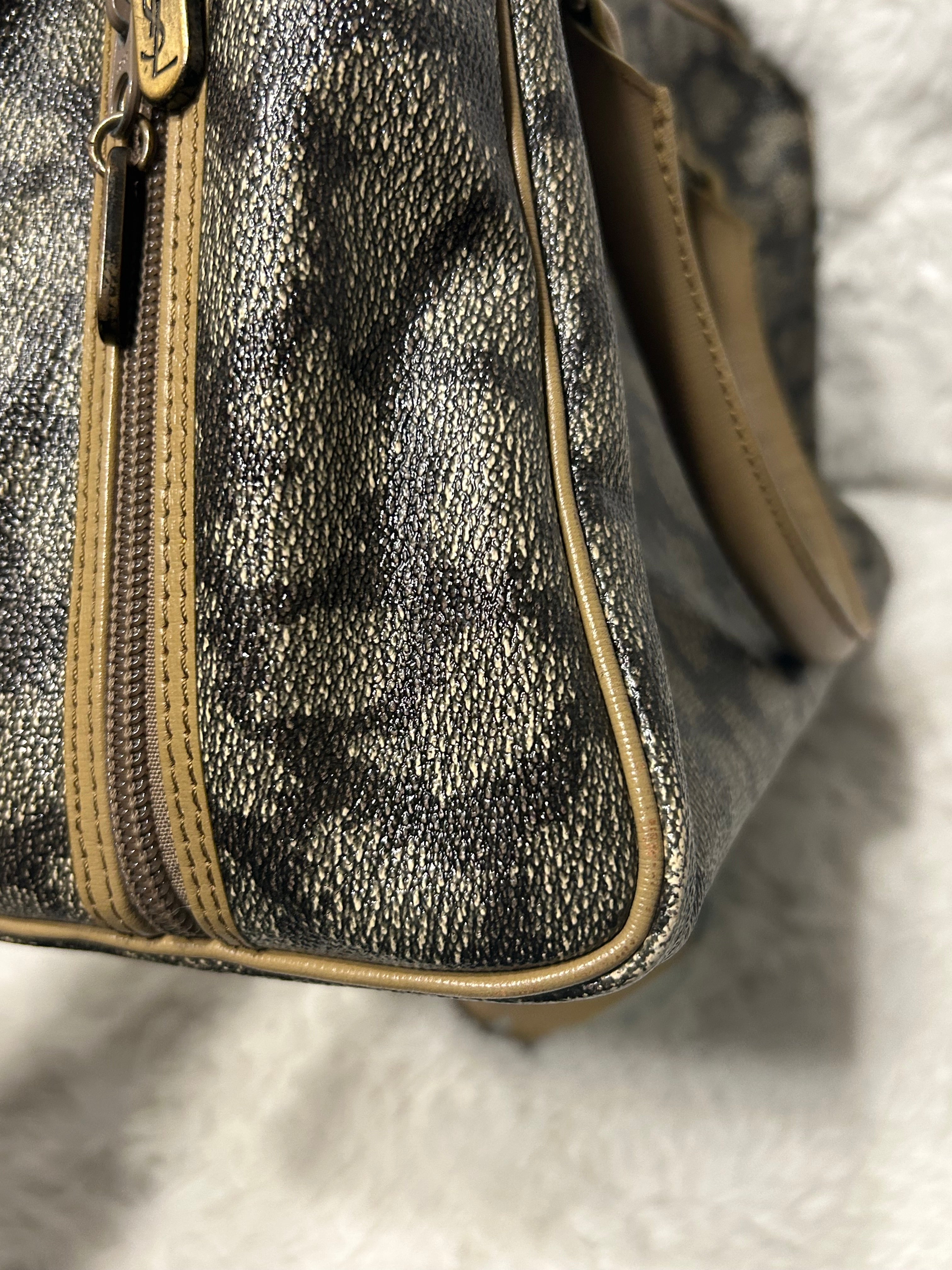 YSL Vintage Coated Canvas Top Handle Bag