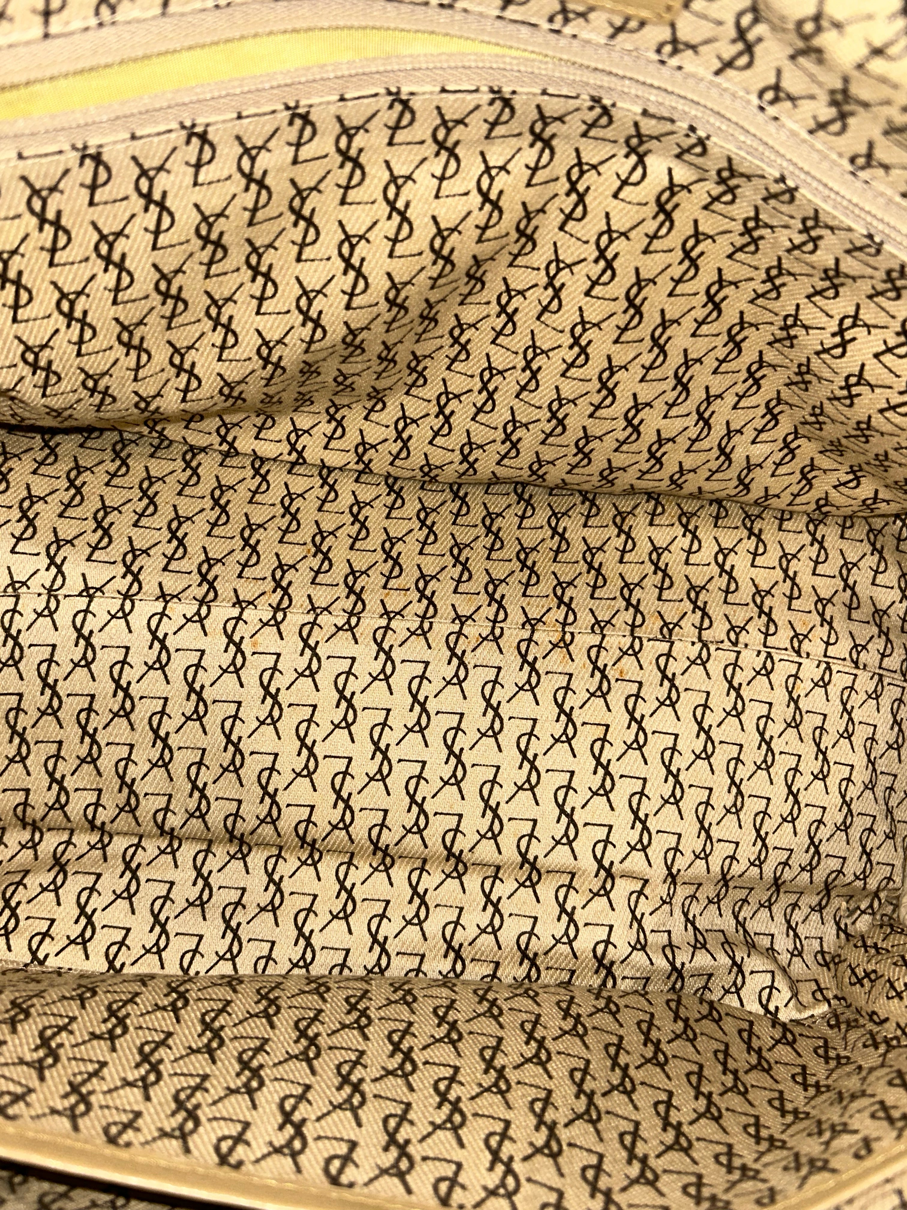 YSL Vintage Coated Canvas Top Handle Bag