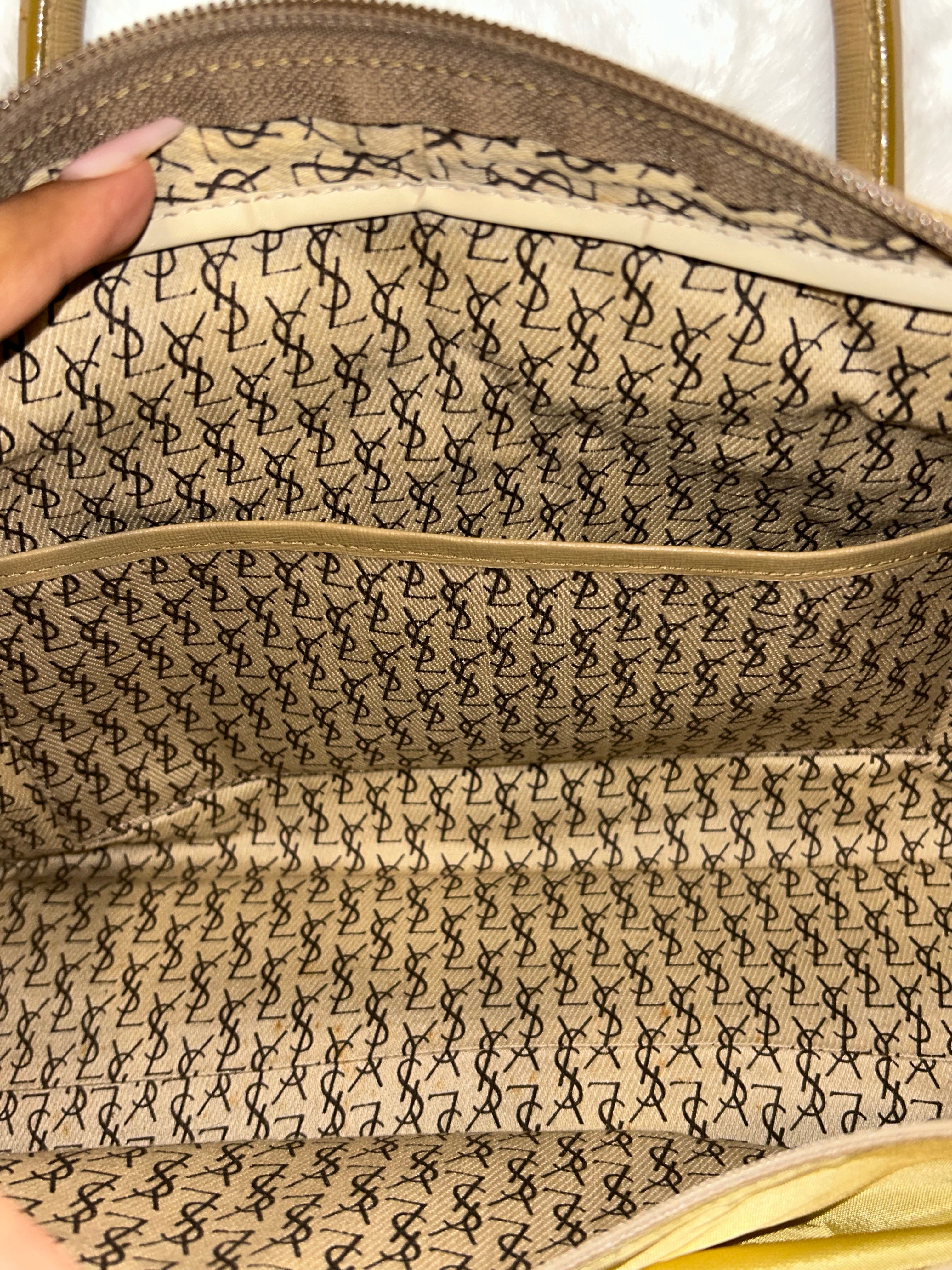 YSL Vintage Coated Canvas Top Handle Bag