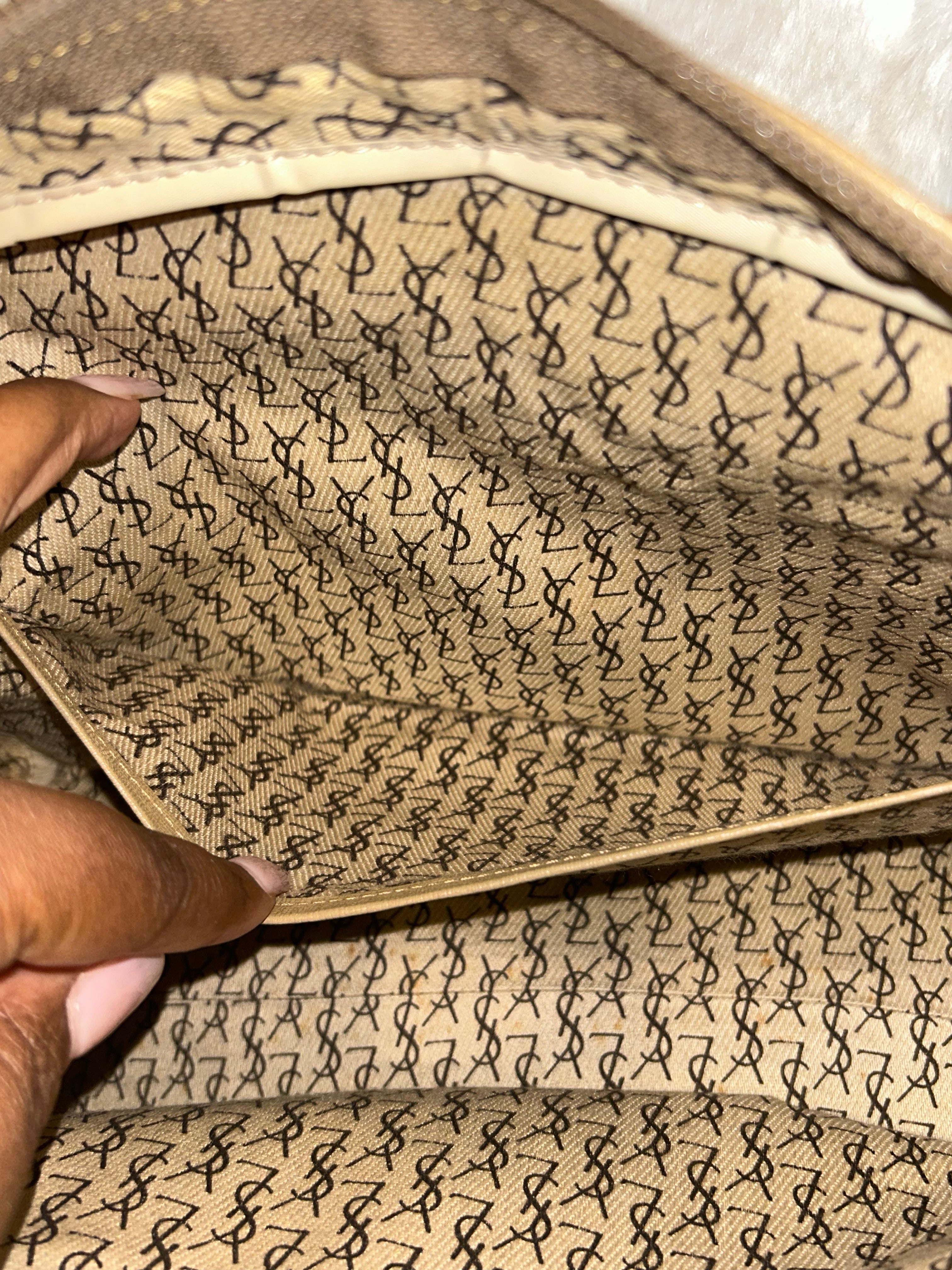 YSL Vintage Coated Canvas Top Handle Bag