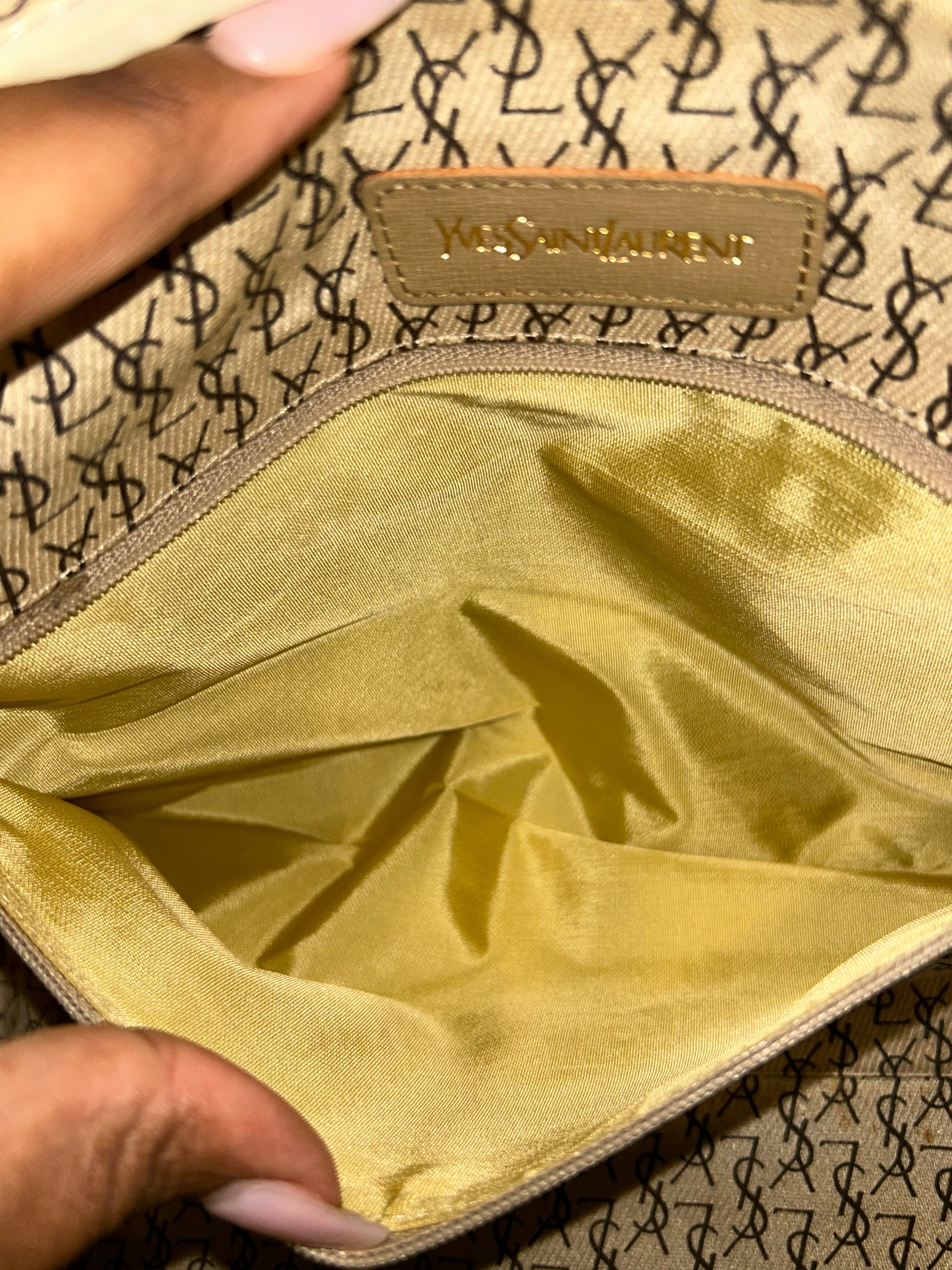 YSL Vintage Coated Canvas Top Handle Bag