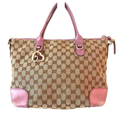 Gucci GG Canvas Heart Bit Tote