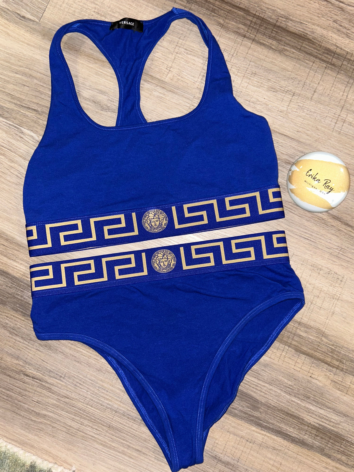 Versace Blue Bralette & Bottom
