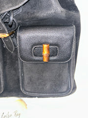 Gucci Vintage Suede Bamboo Backpack