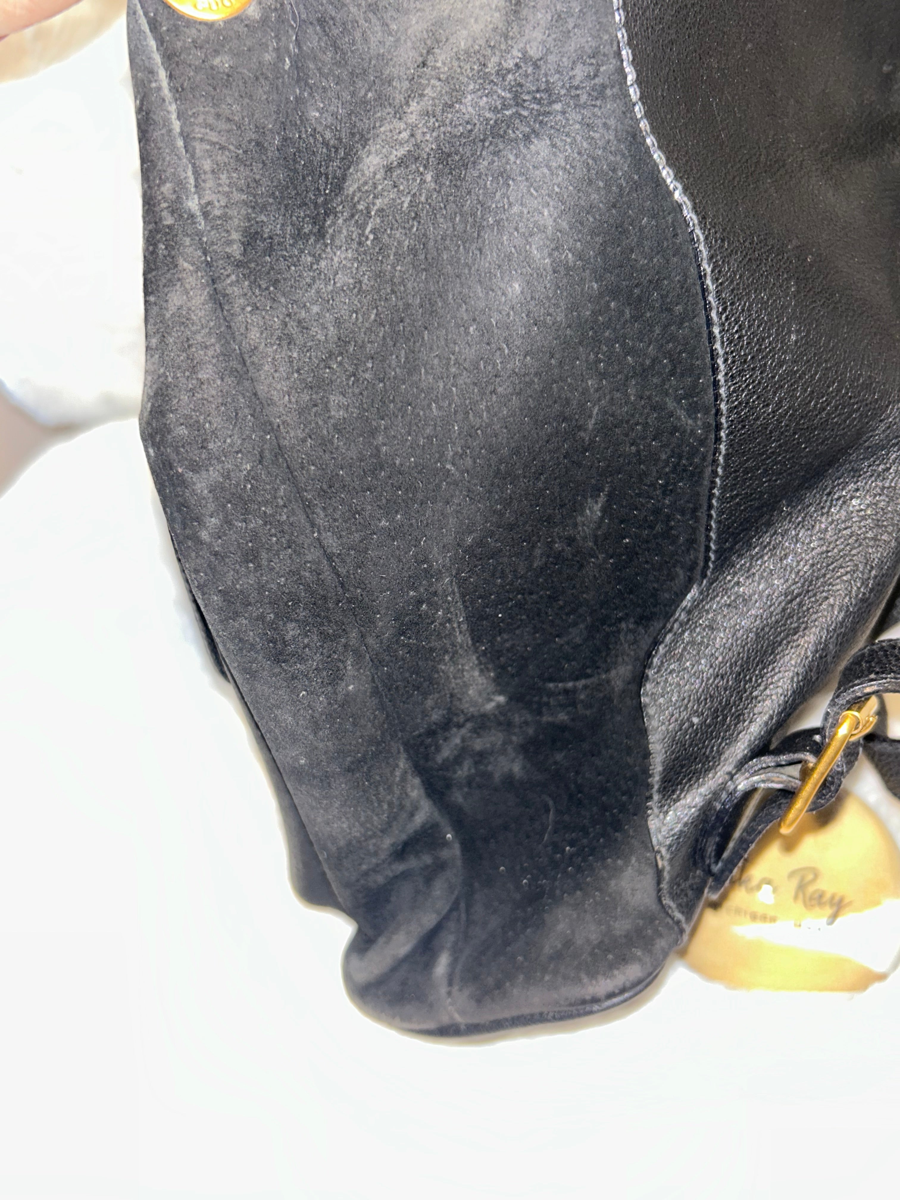 Gucci Vintage Suede Bamboo Backpack
