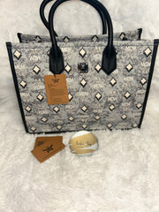 MCM Gray & Black Jacquard Visetos Tote