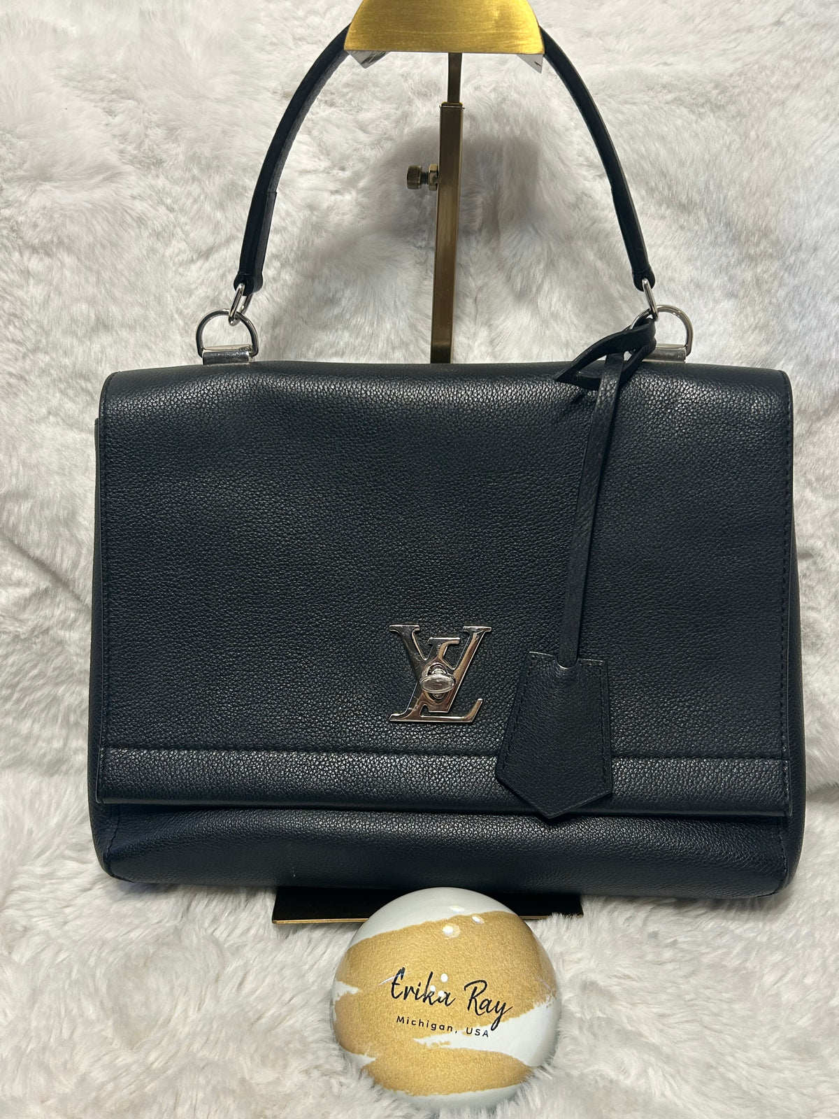 LV Black Calfskin LockMe