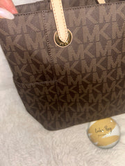 Michael Kors Brown Signature Jet Set Tote