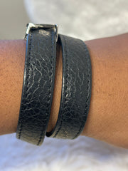 LV Black Slim Wrap Bracelet