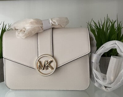 Michael Kors White Medium Carmen Flap Bag