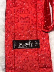 Hermes Red Silk Tie