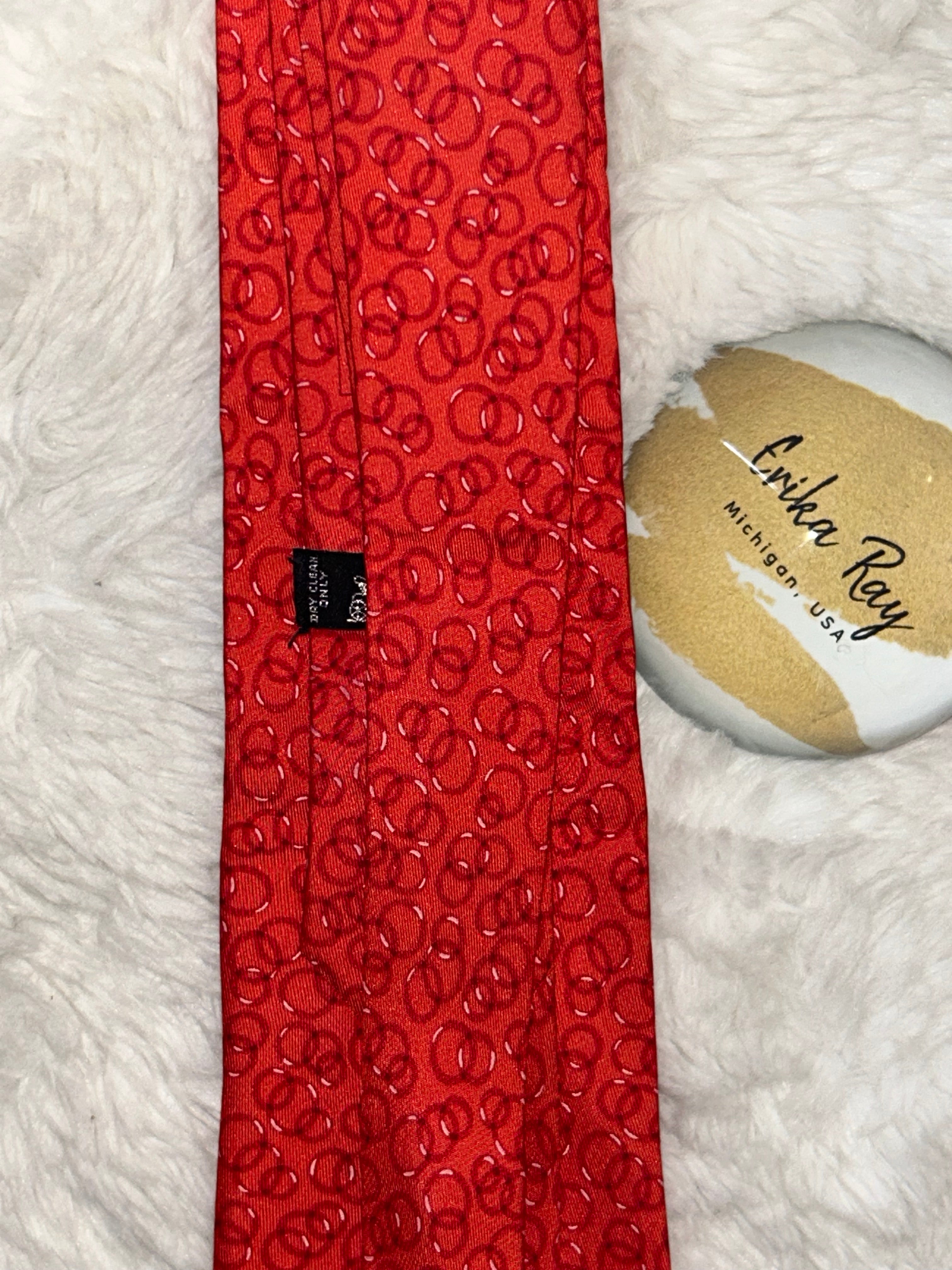 Hermes Red Silk Tie