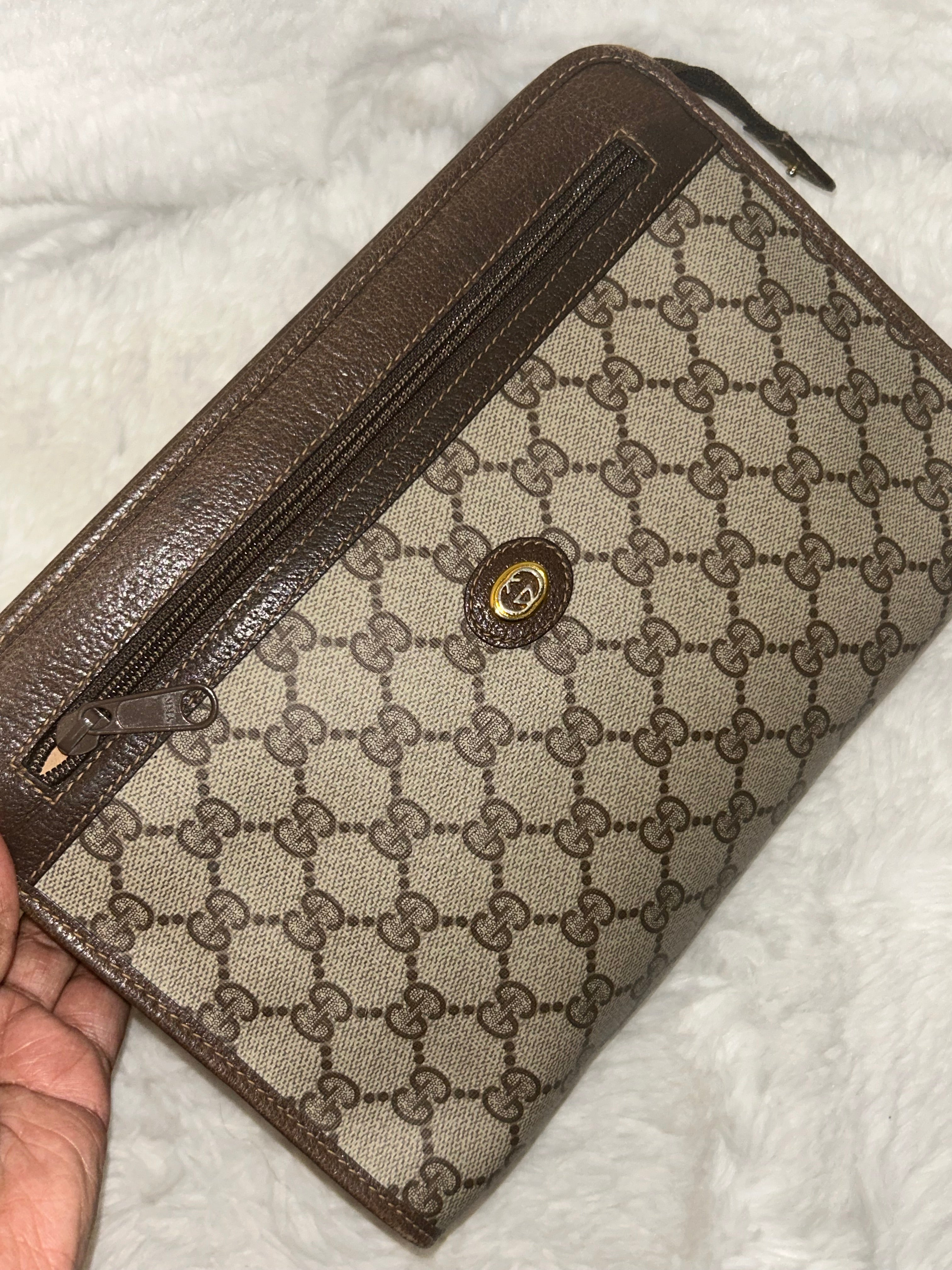 Gucci Vintage GG Canvas Clutch