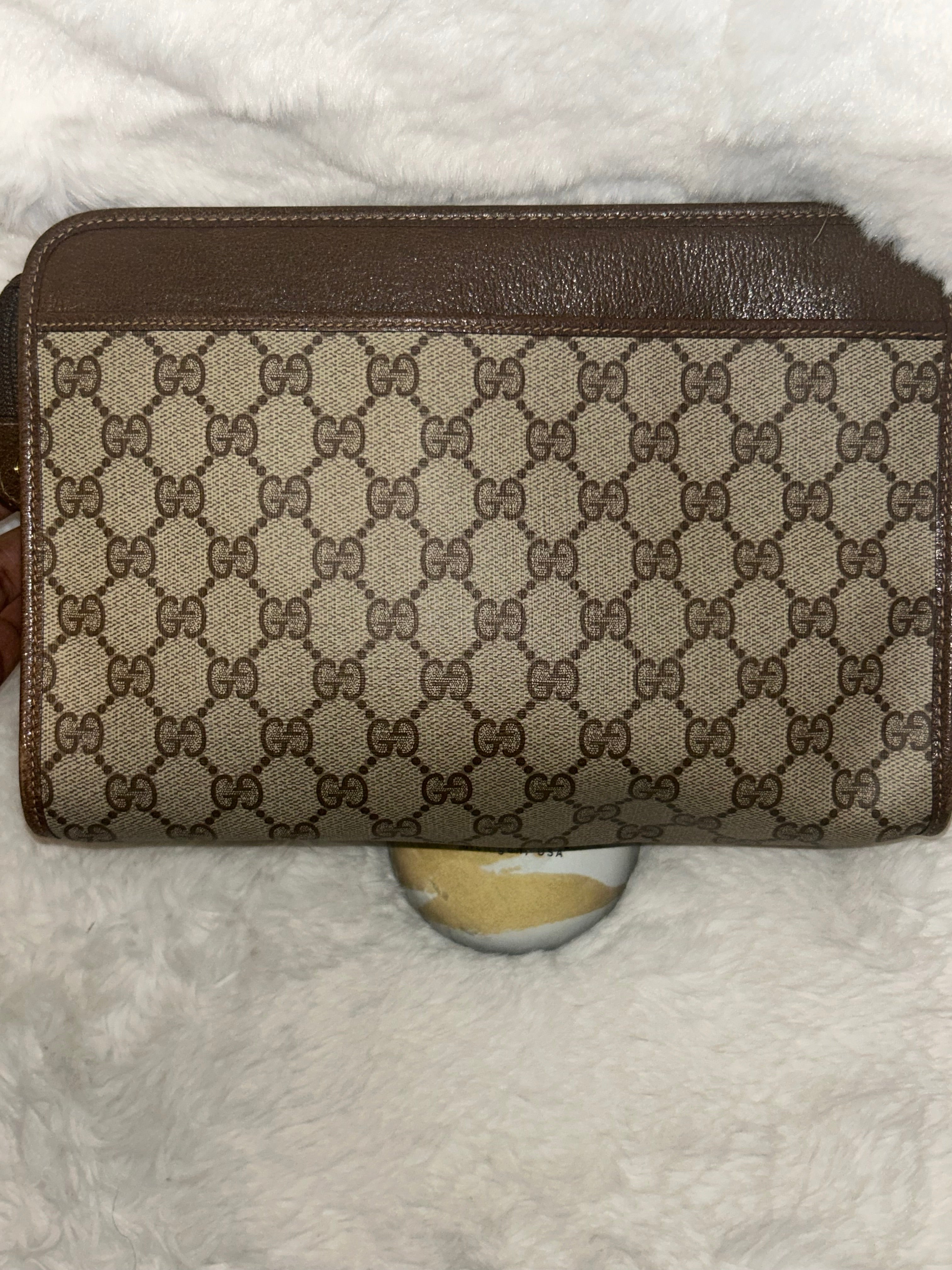 Gucci Vintage GG Canvas Clutch