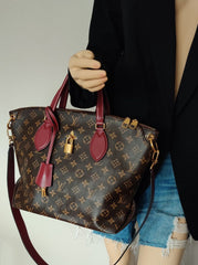 LV Monogram Canvas Flower Tote Bordeaux
