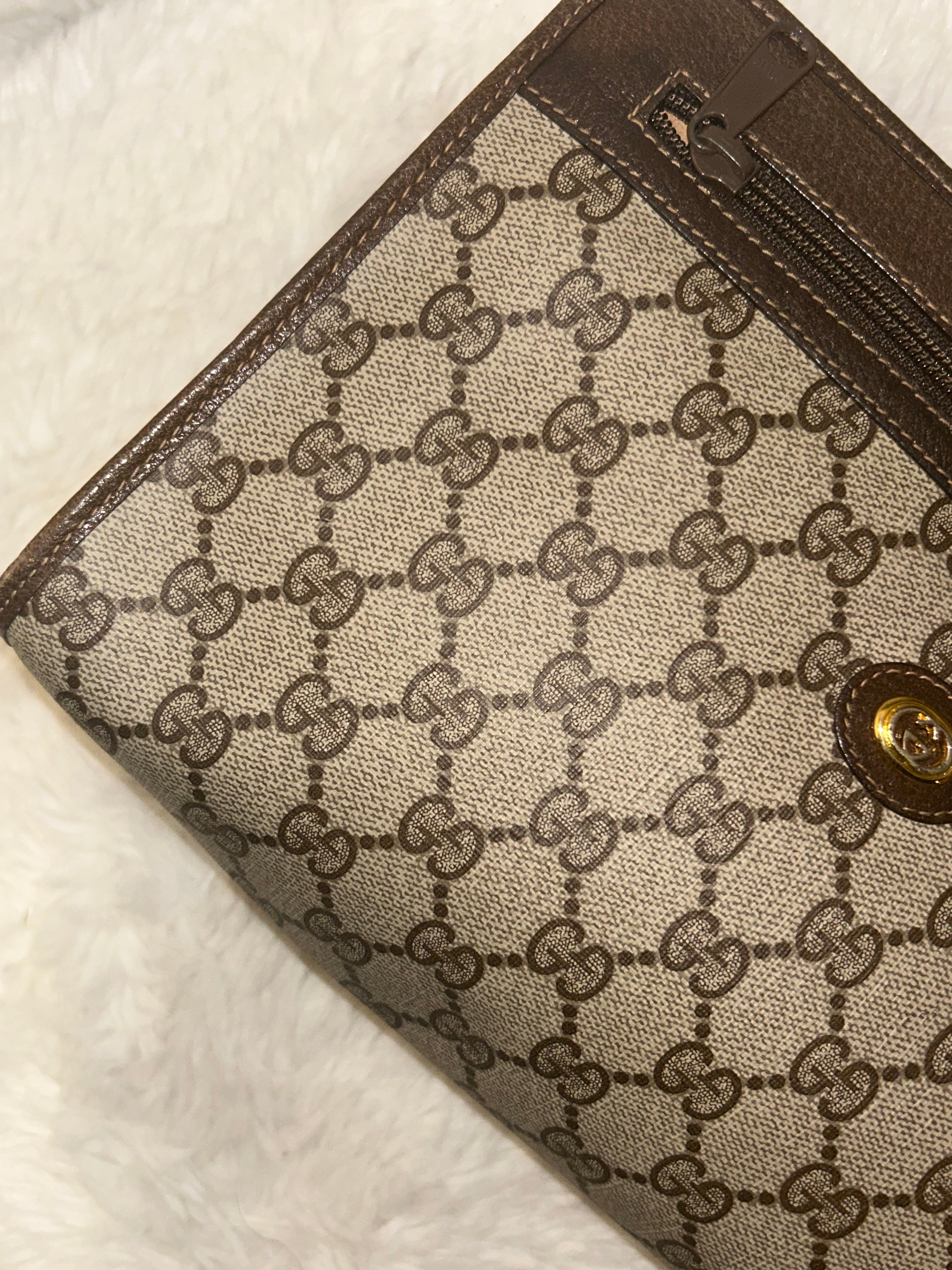 Gucci Vintage GG Canvas Clutch