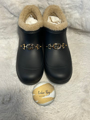 Gucci Horsebit Black Rubber Wool Boots
