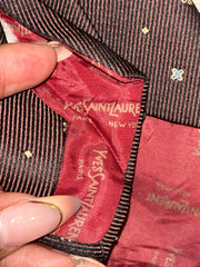 YSL Brown Silk Tie