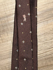 YSL Brown Silk Tie