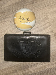Chanel Black Lambskin Long Wallet