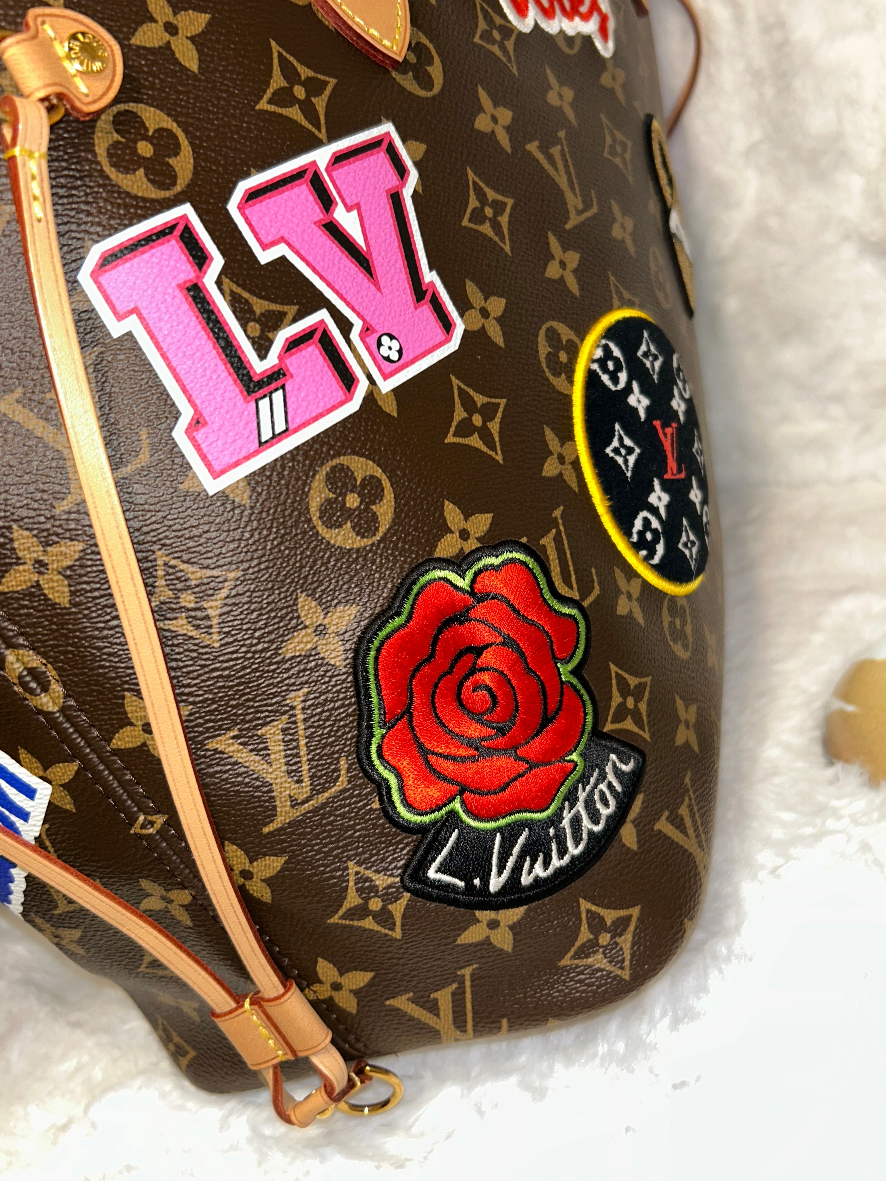 LV Limited Edition Patches Neverfull MM