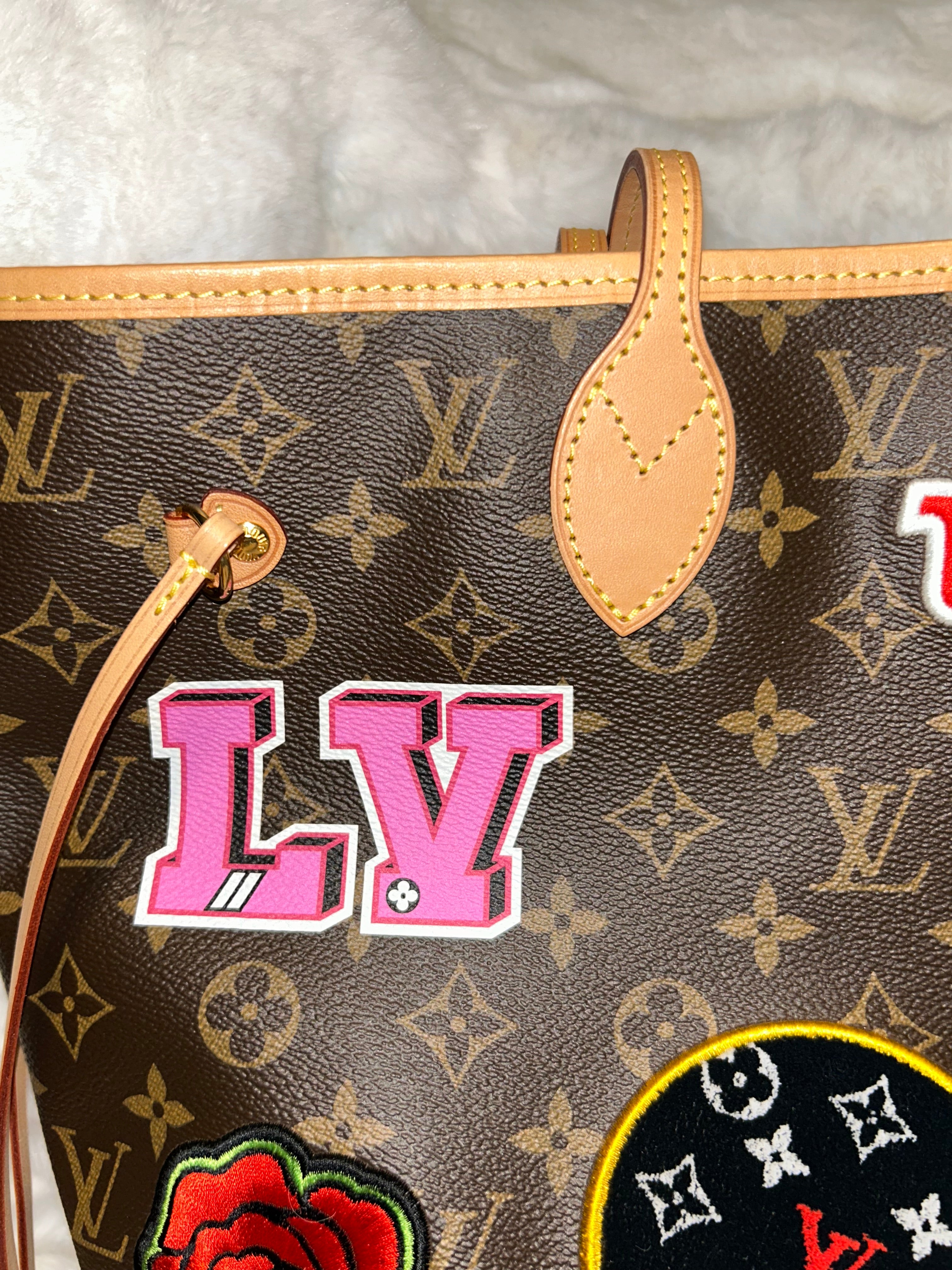 LV Limited Edition Patches Neverfull MM