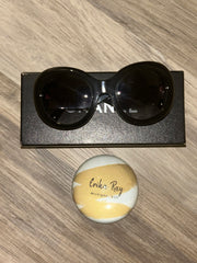 Chanel Black Oval Bow Sunglasses