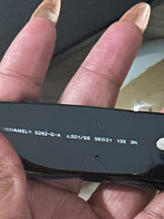 Chanel Black Oval Bow Sunglasses