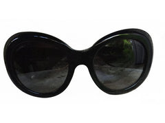 Chanel Black Oval Bow Sunglasses