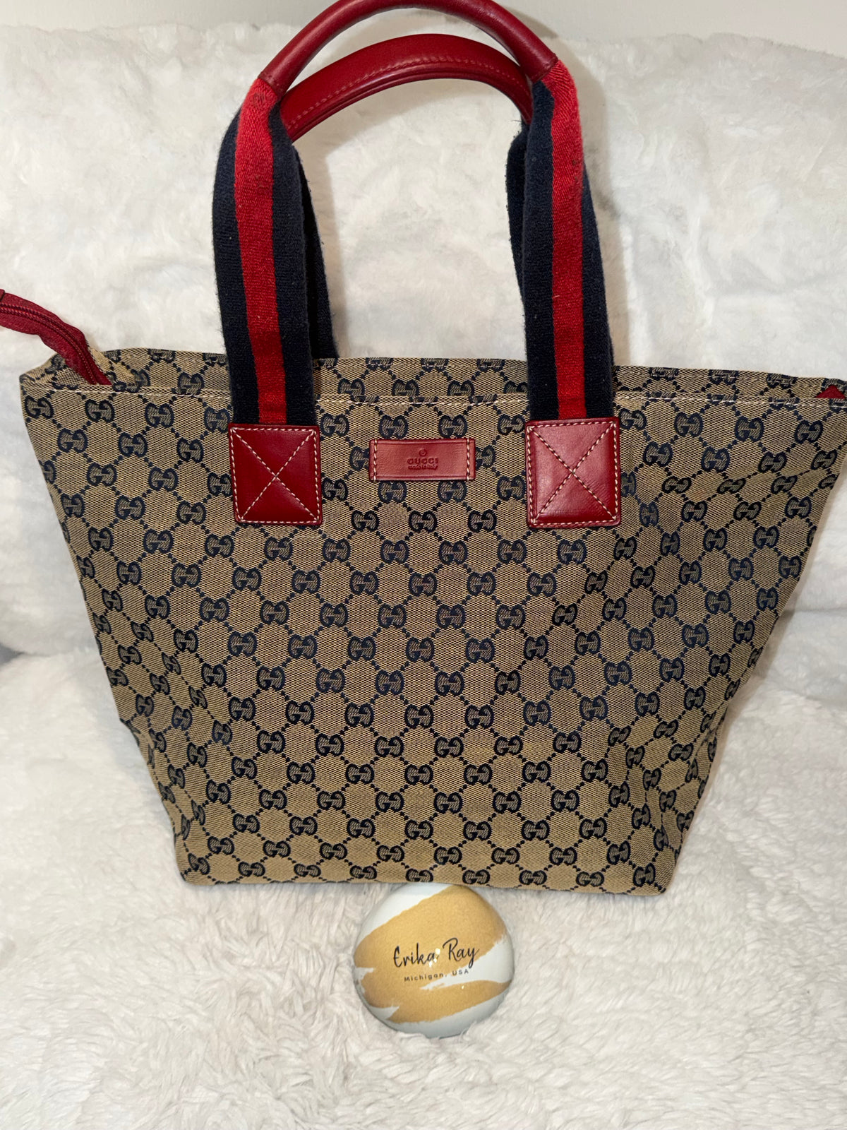 Gucci GG Web Red/Blue Tote