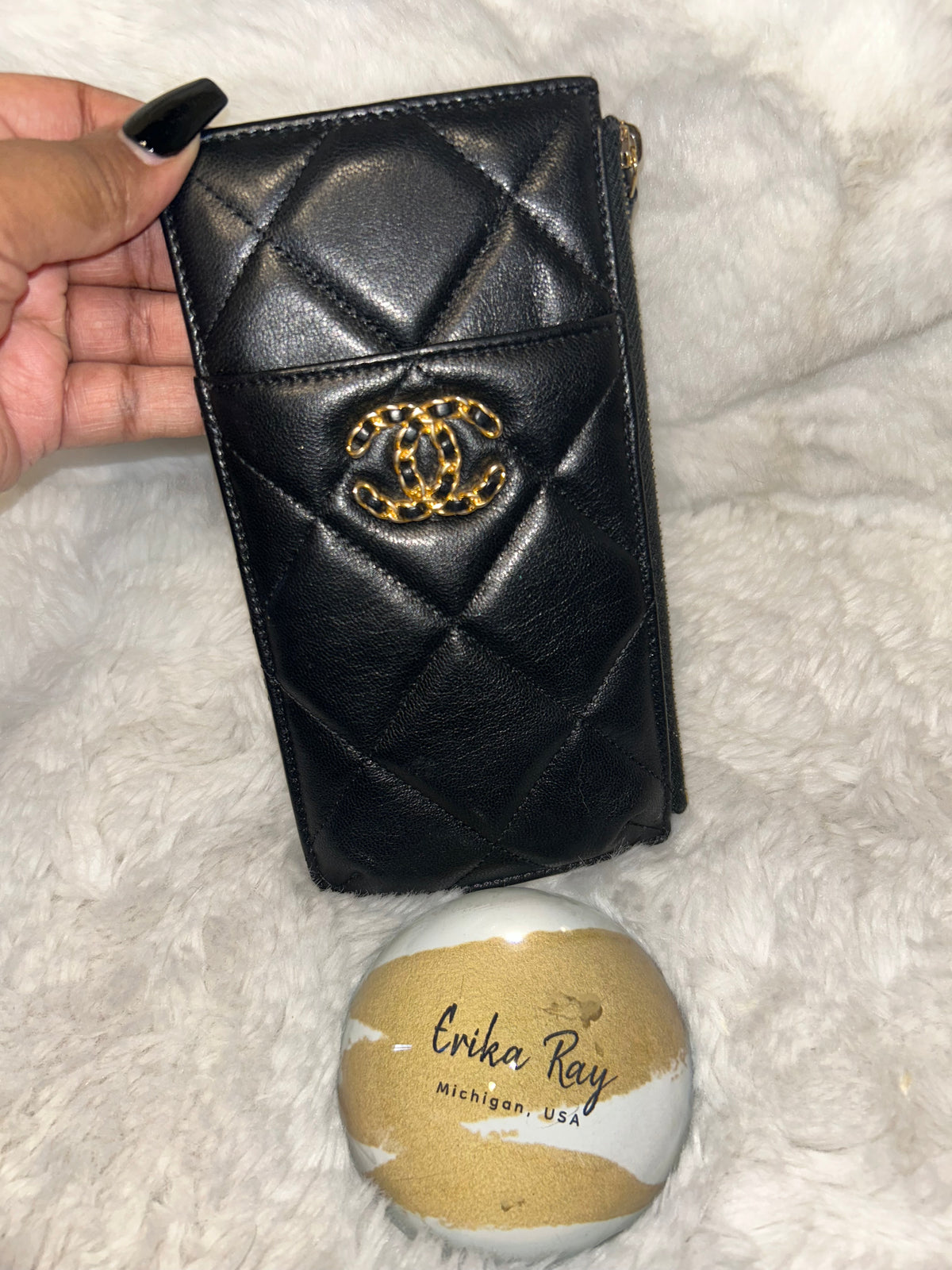 Chanel 19 Black Lambskin Pouch