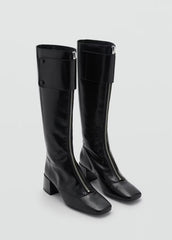 Mango Black Leather Boots