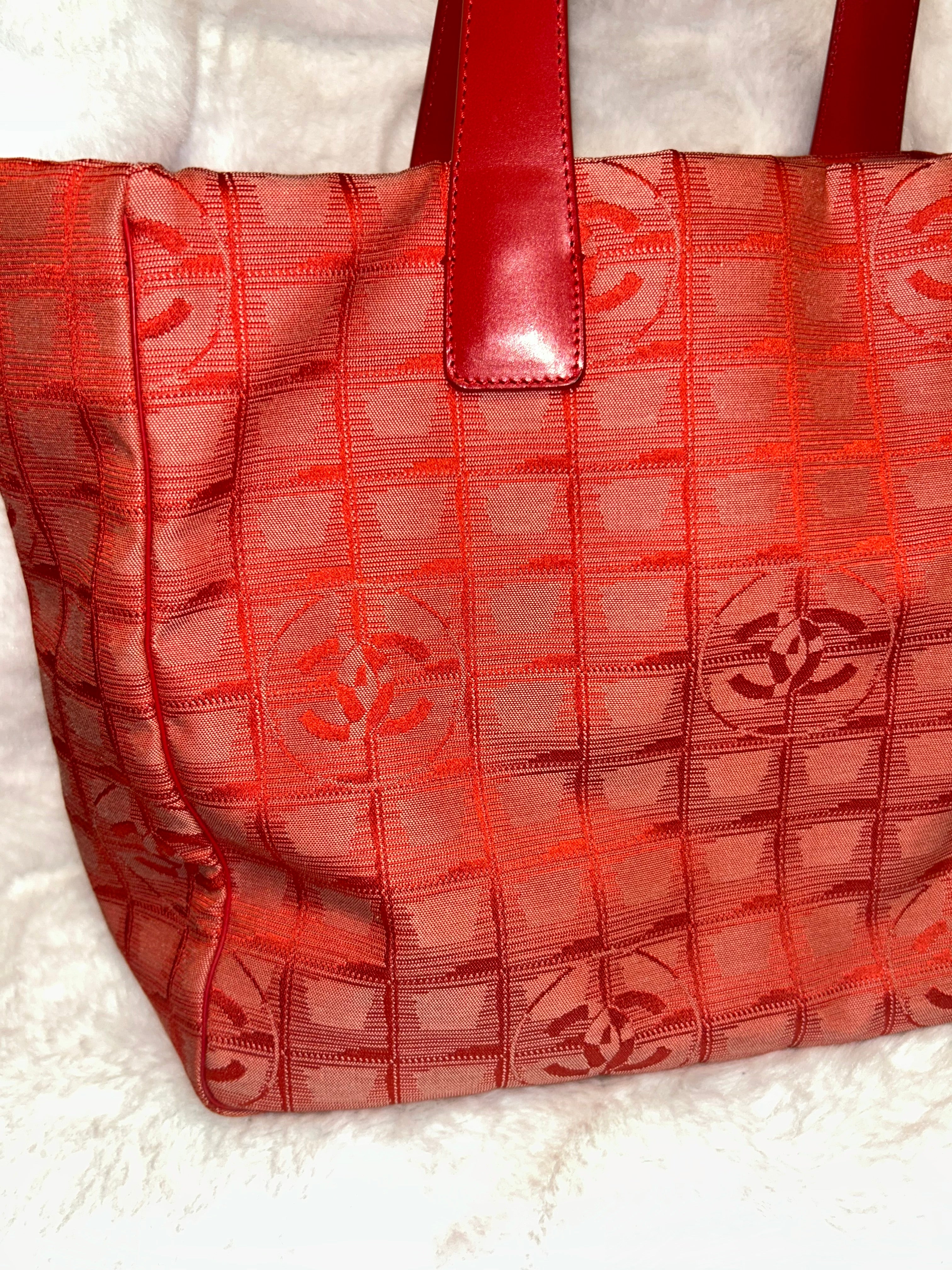 Chanel Red Travel Line Tote