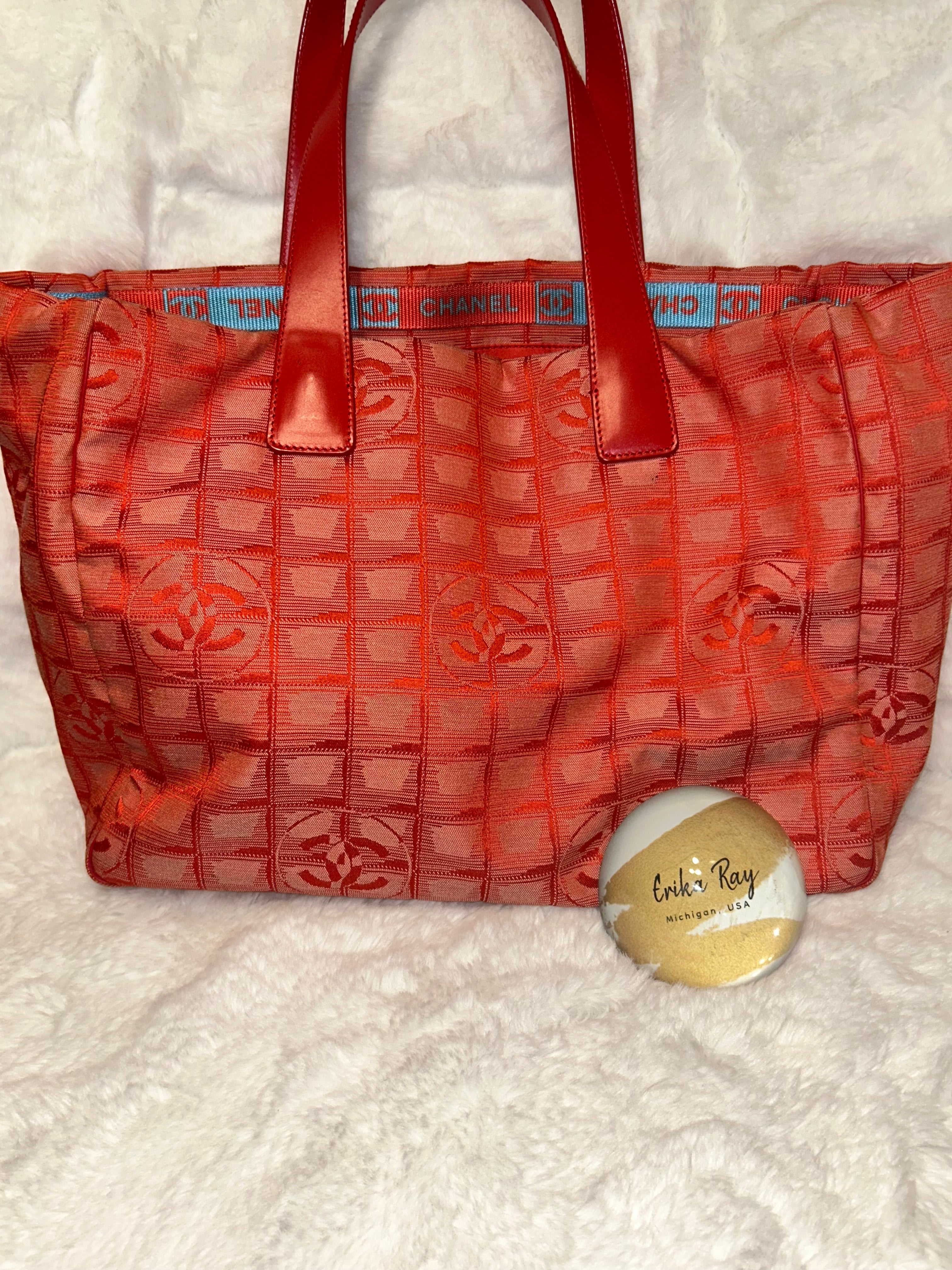 Chanel Red Travel Line Tote