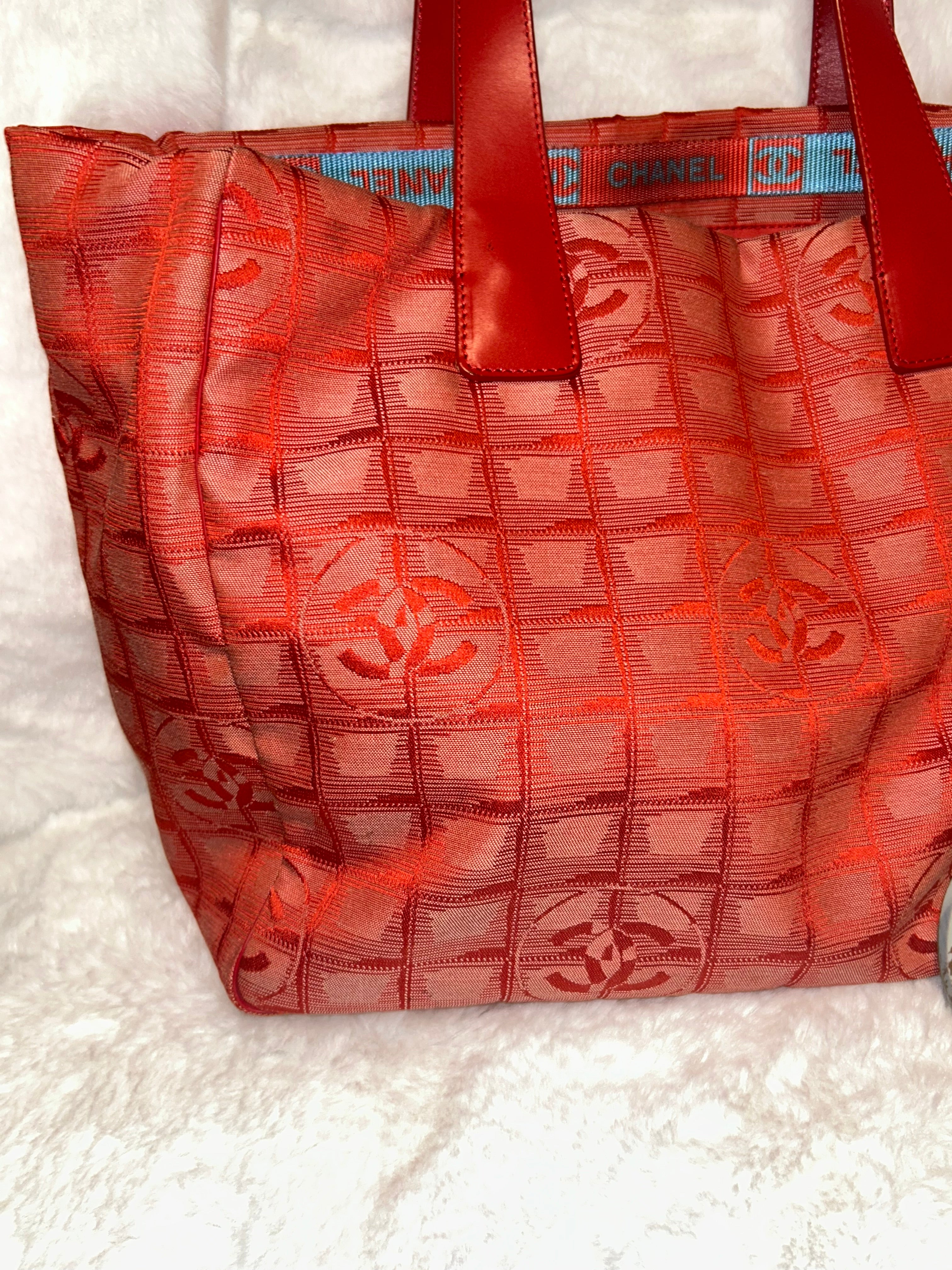 Chanel Red Travel Line Tote