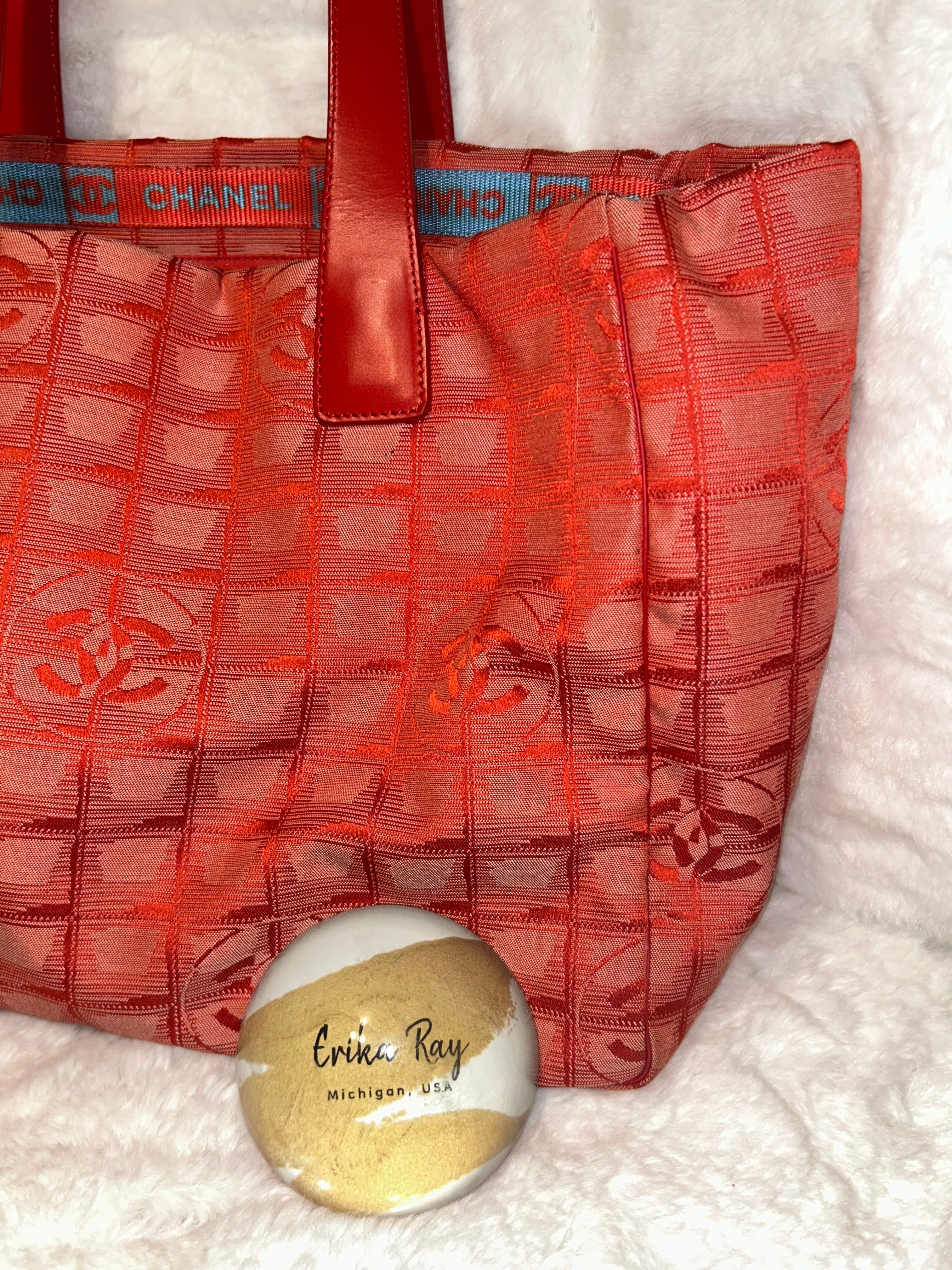 Chanel Red Travel Line Tote