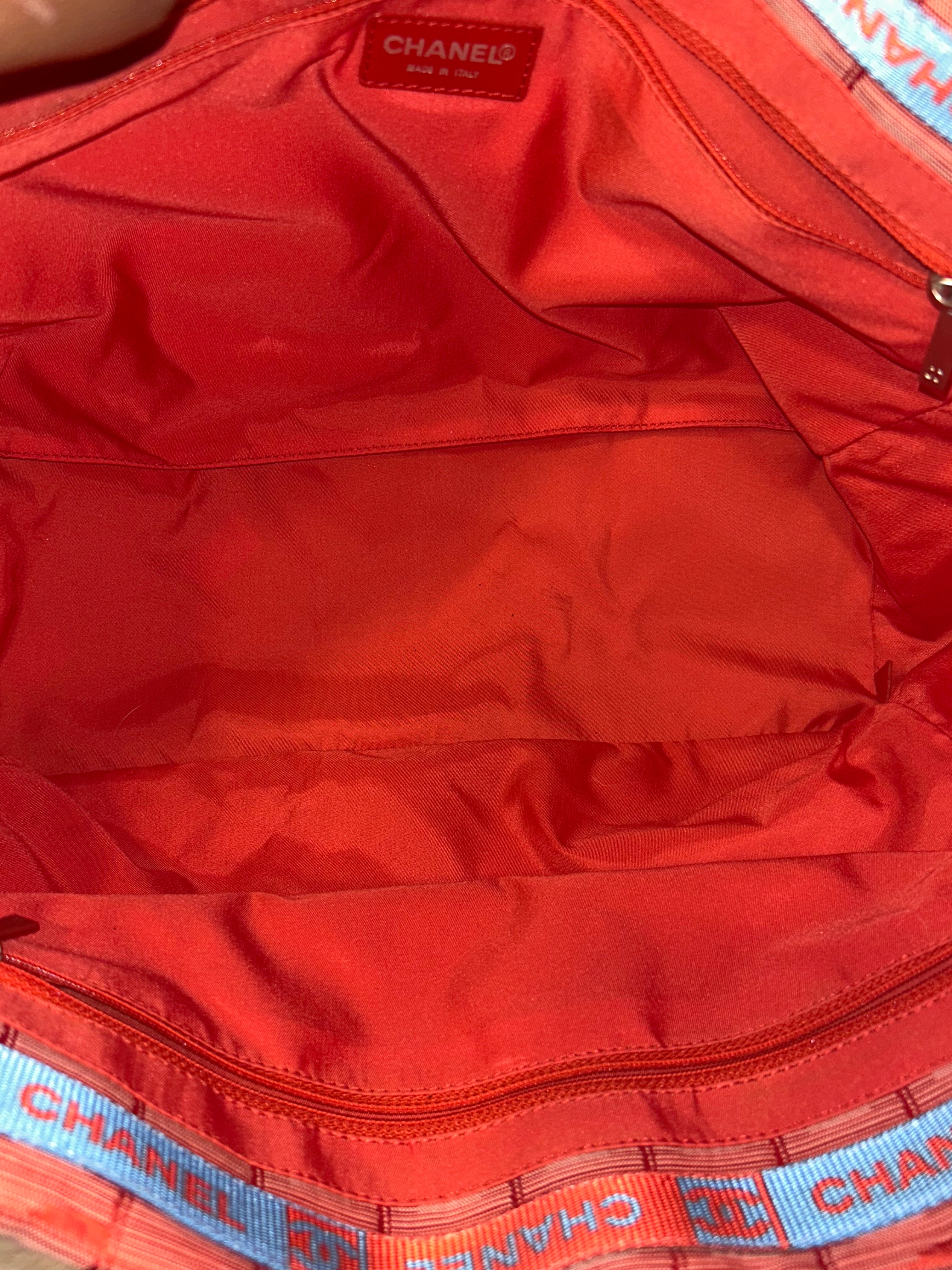 Chanel Red Travel Line Tote