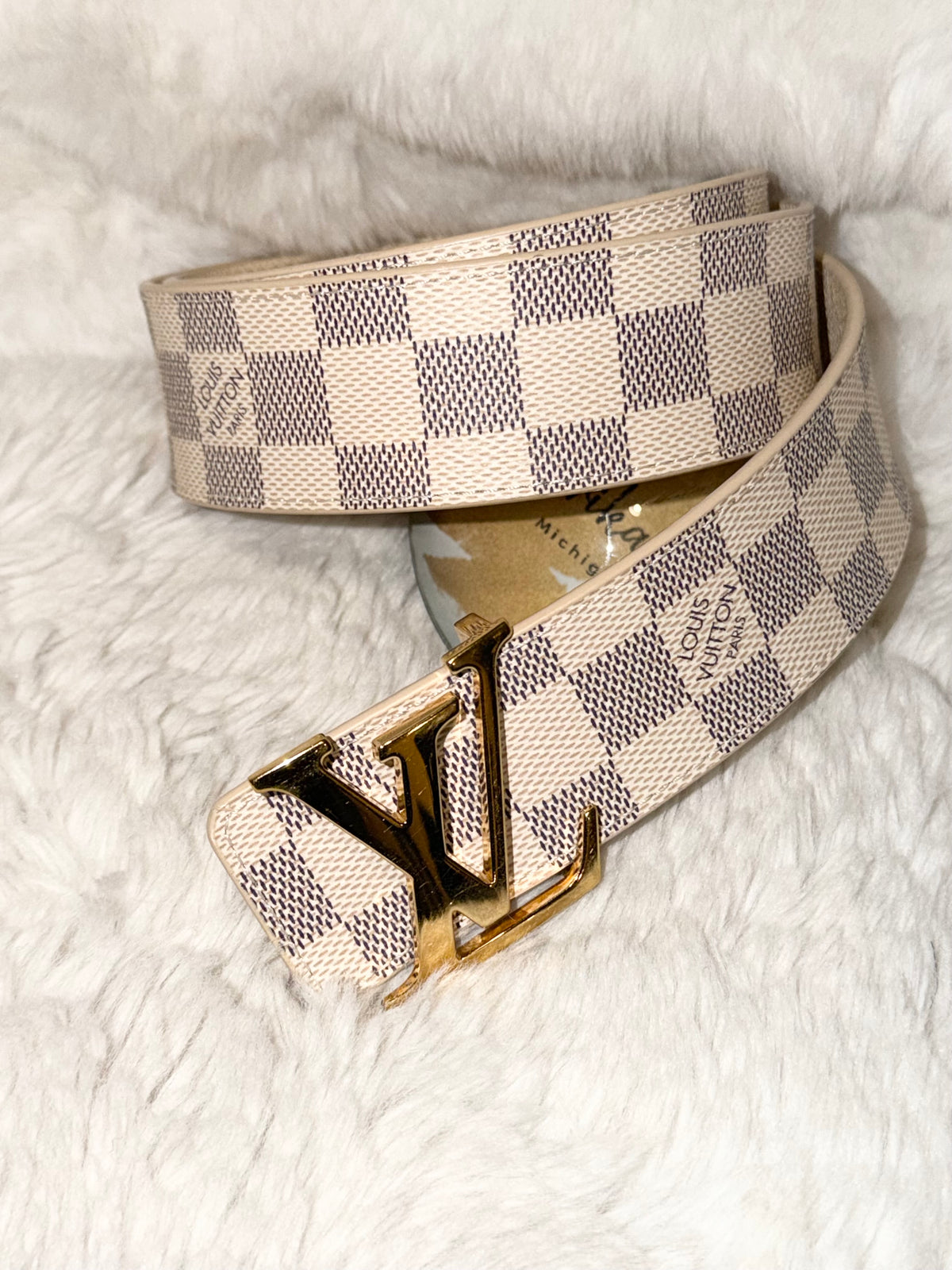 LV Damier Azur Belt