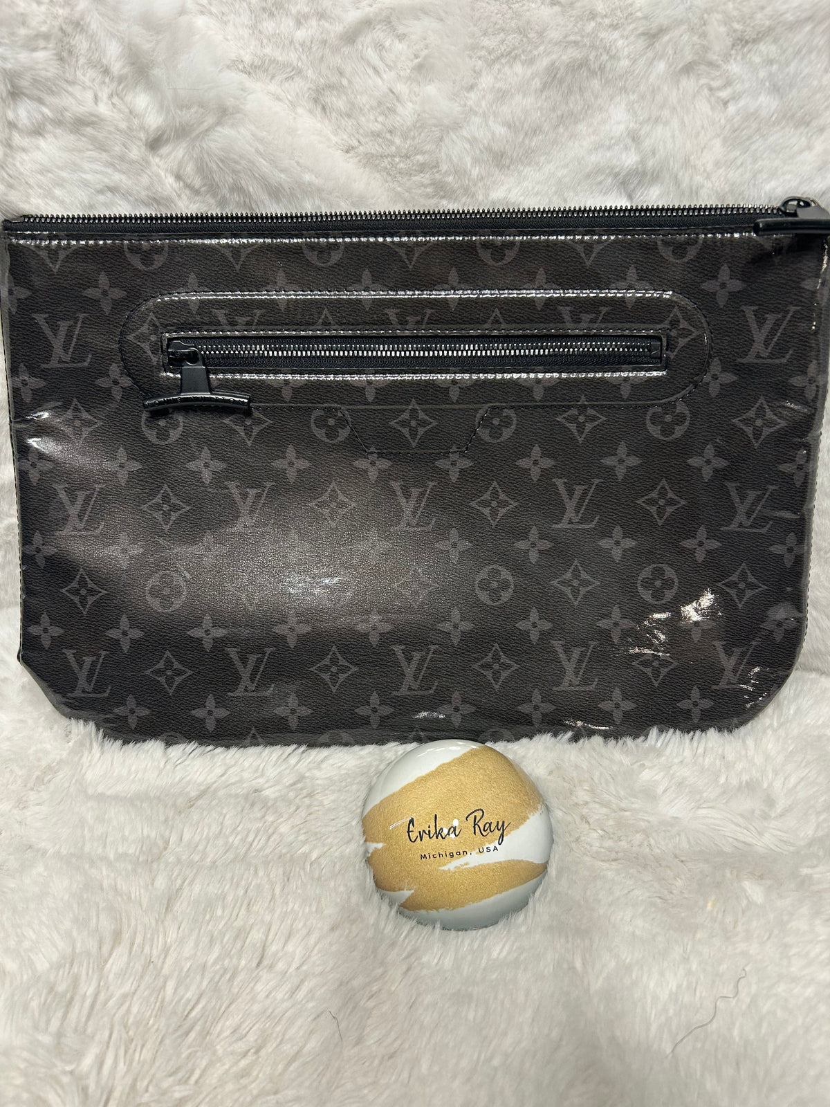 LV Eclipse Monogram Glaze Pochette