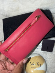 Prada Pink Saffiano Leather Continental Wallet