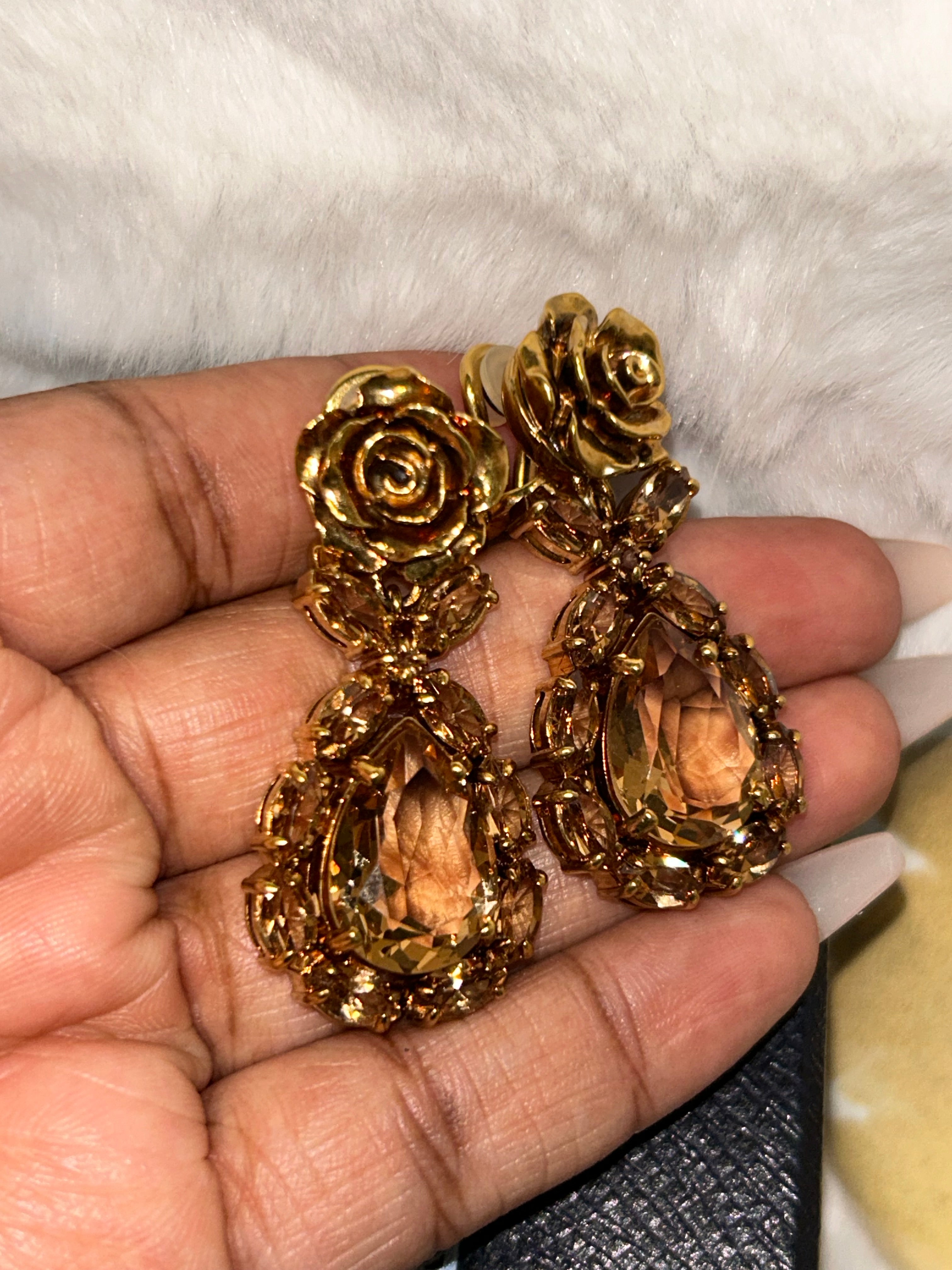 Prada Crystal Clip Earrings