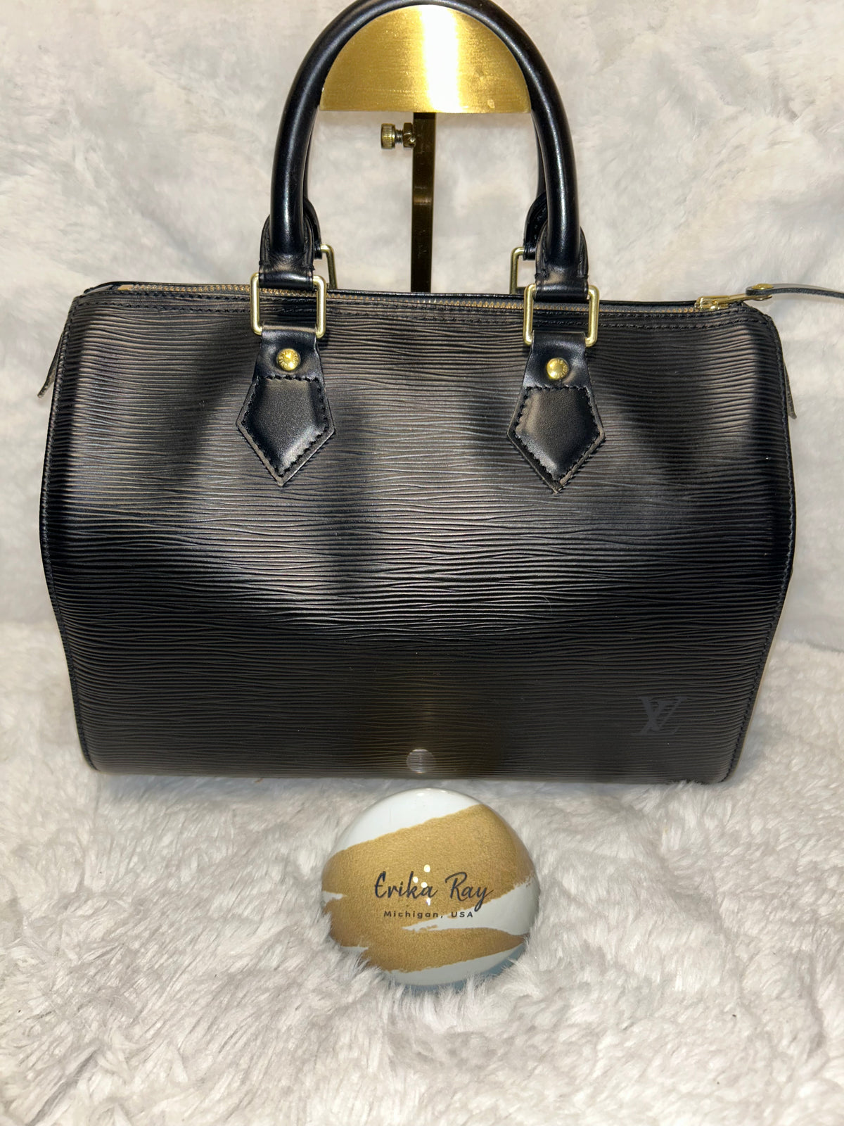 LV Black Epi Speedy 25