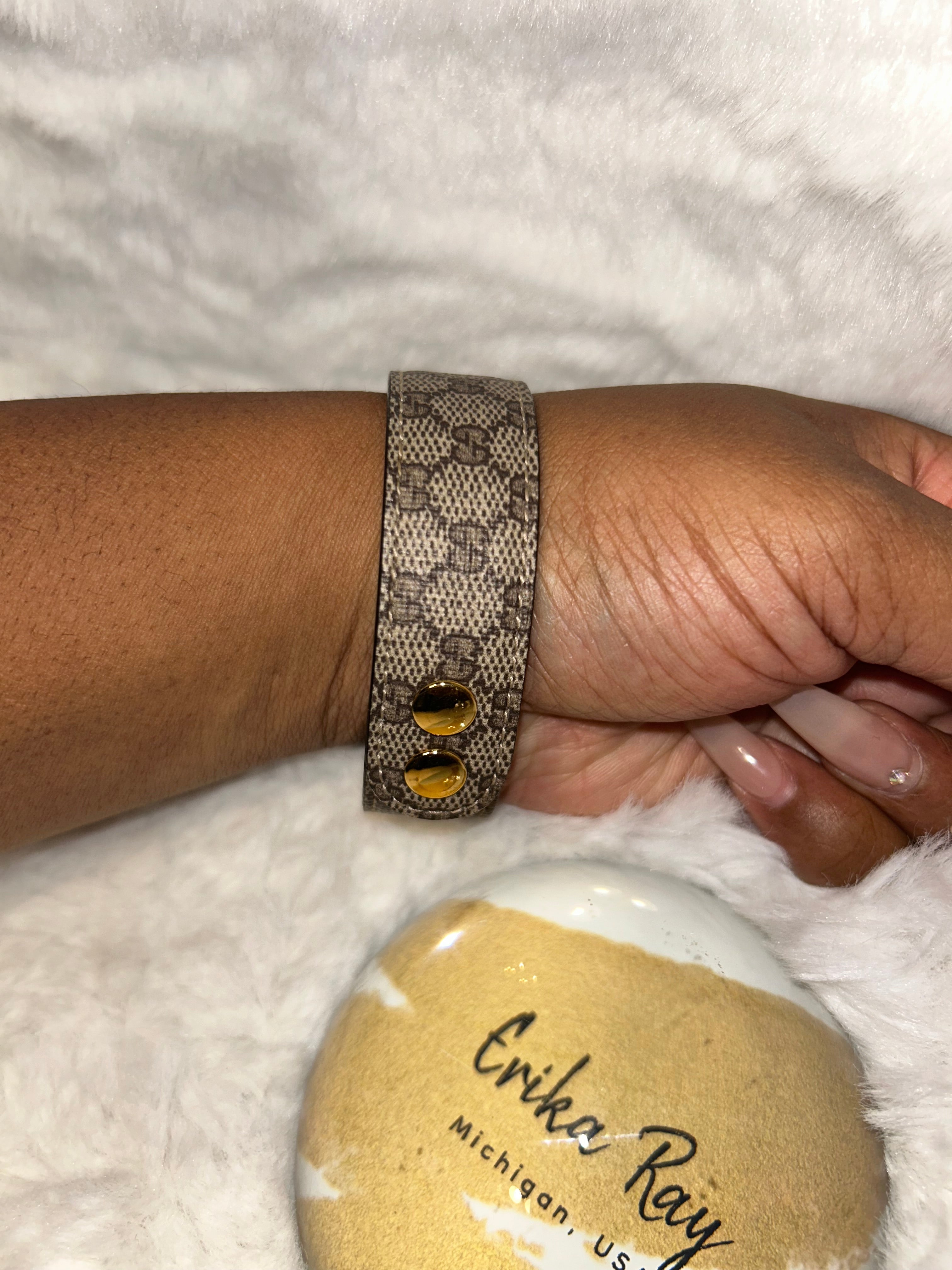 Gucci Blonde Leather Bracelet