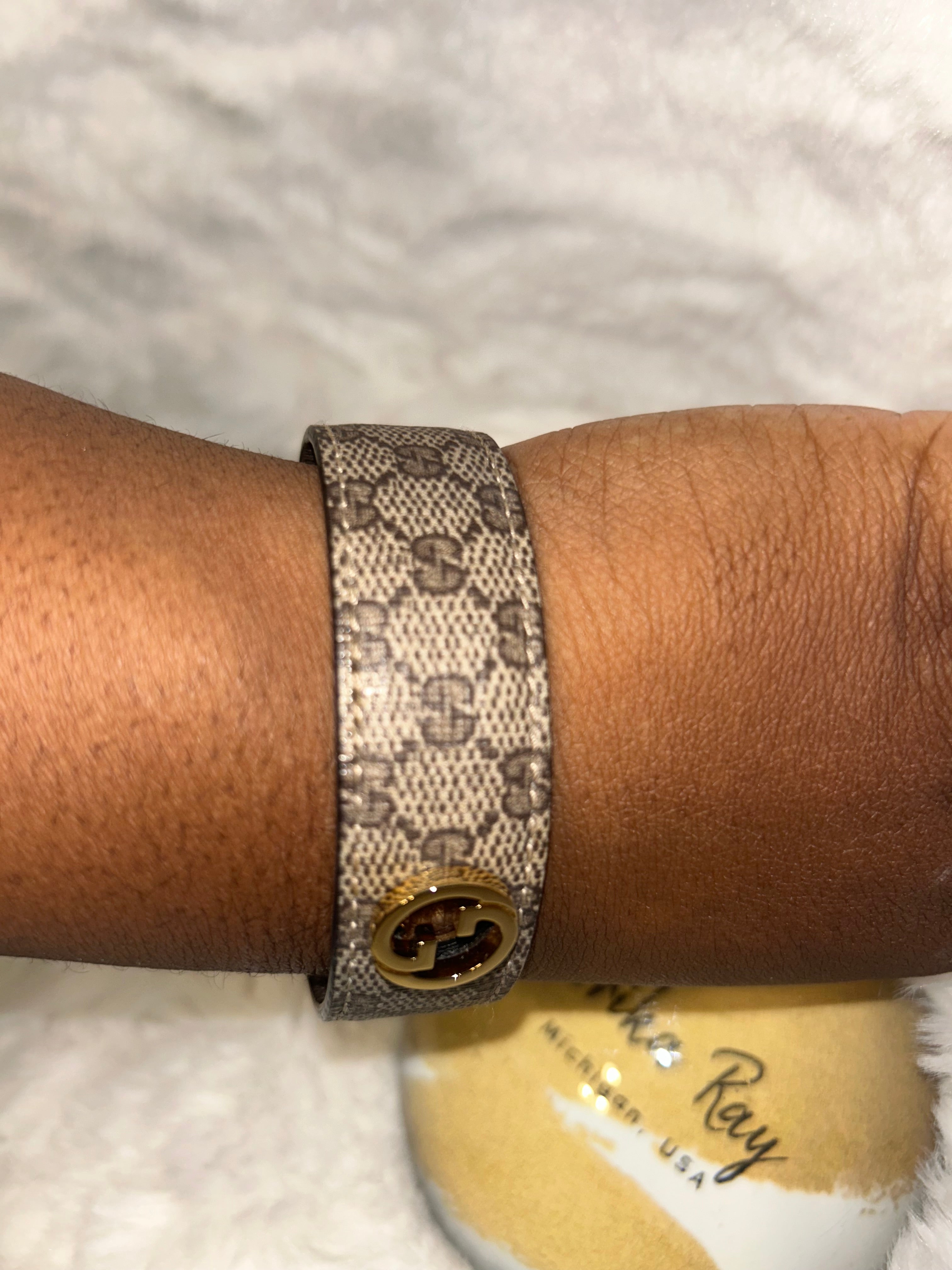 Gucci Blonde Leather Bracelet