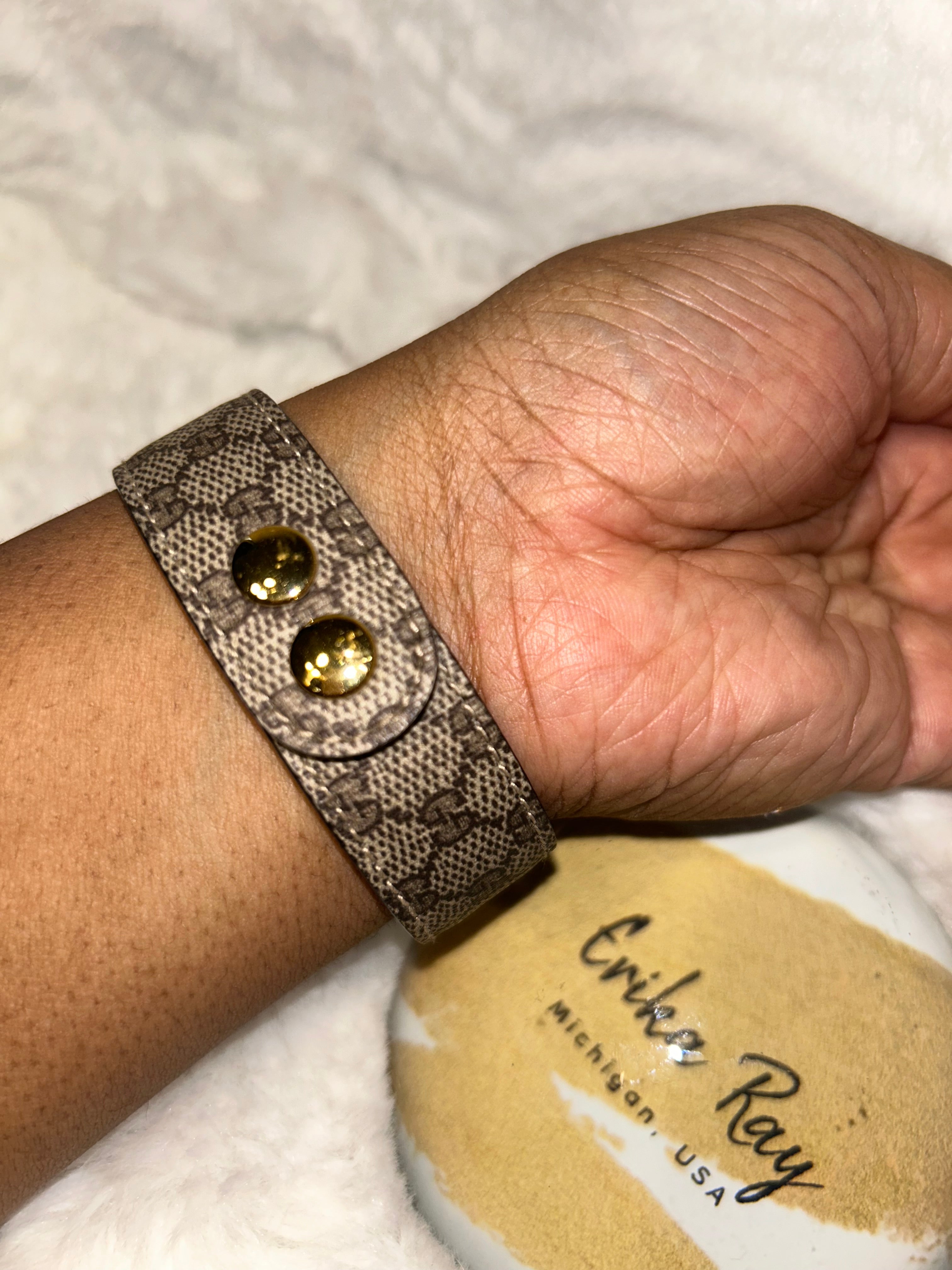 Gucci Blonde Leather Bracelet