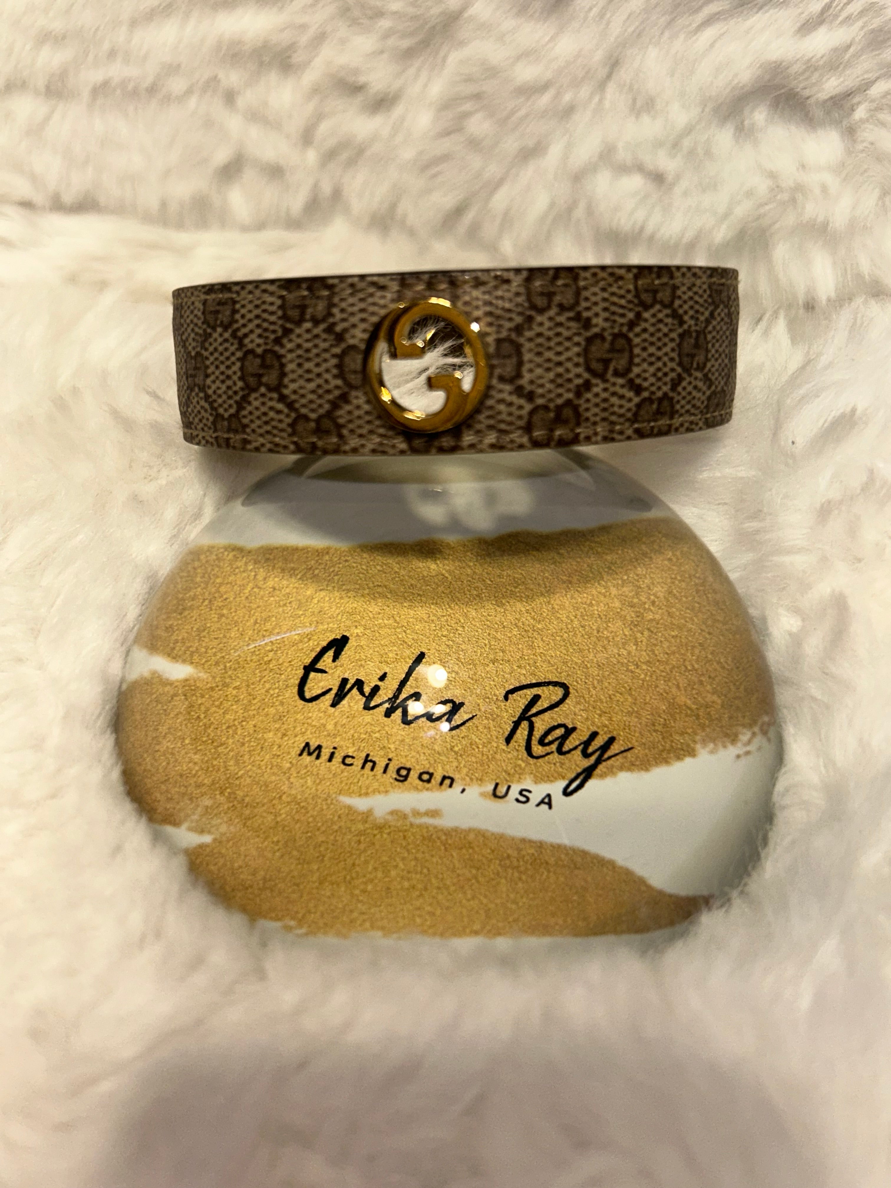 Gucci Blonde Leather Bracelet