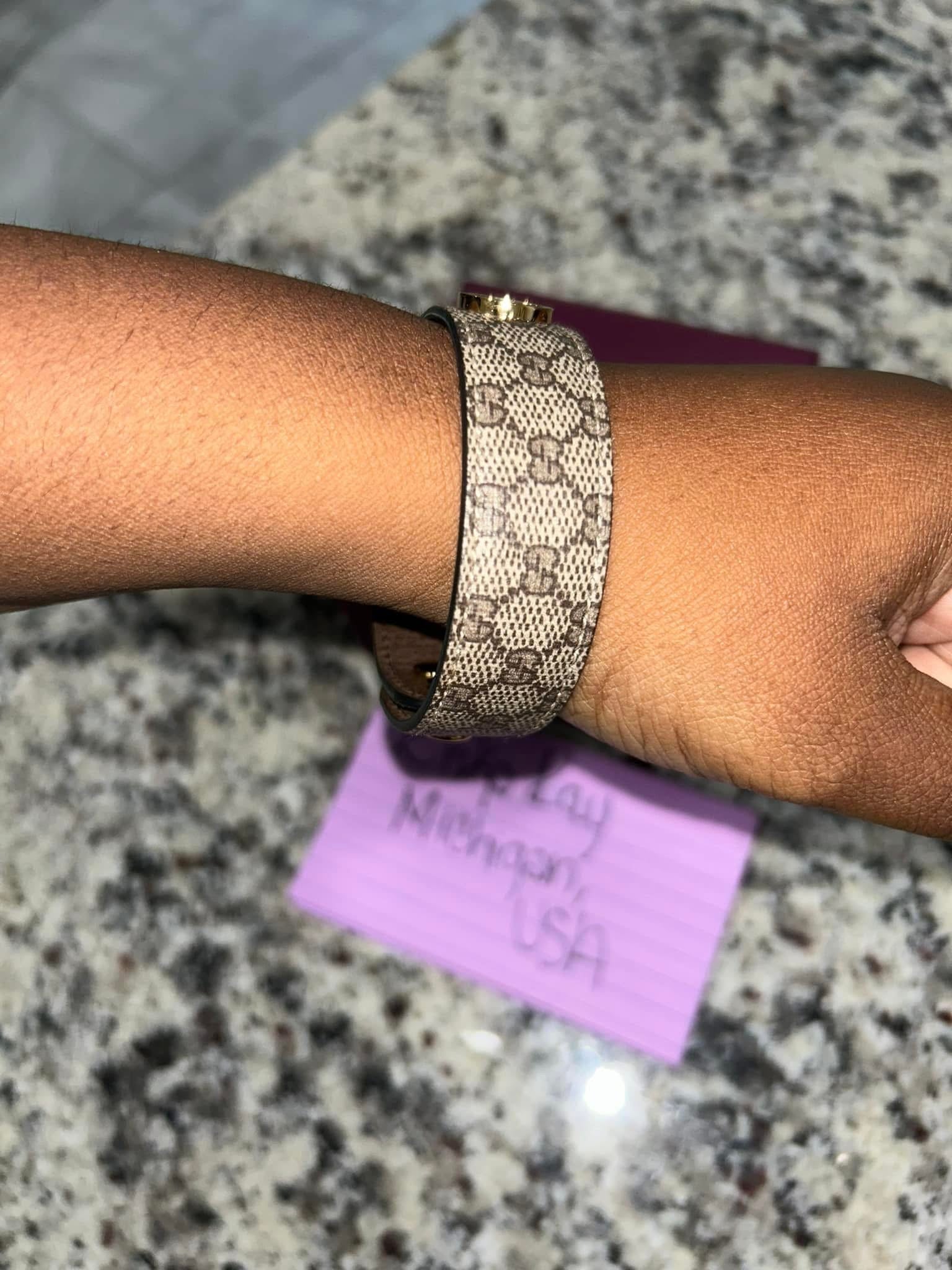 Gucci Blonde Leather Bracelet